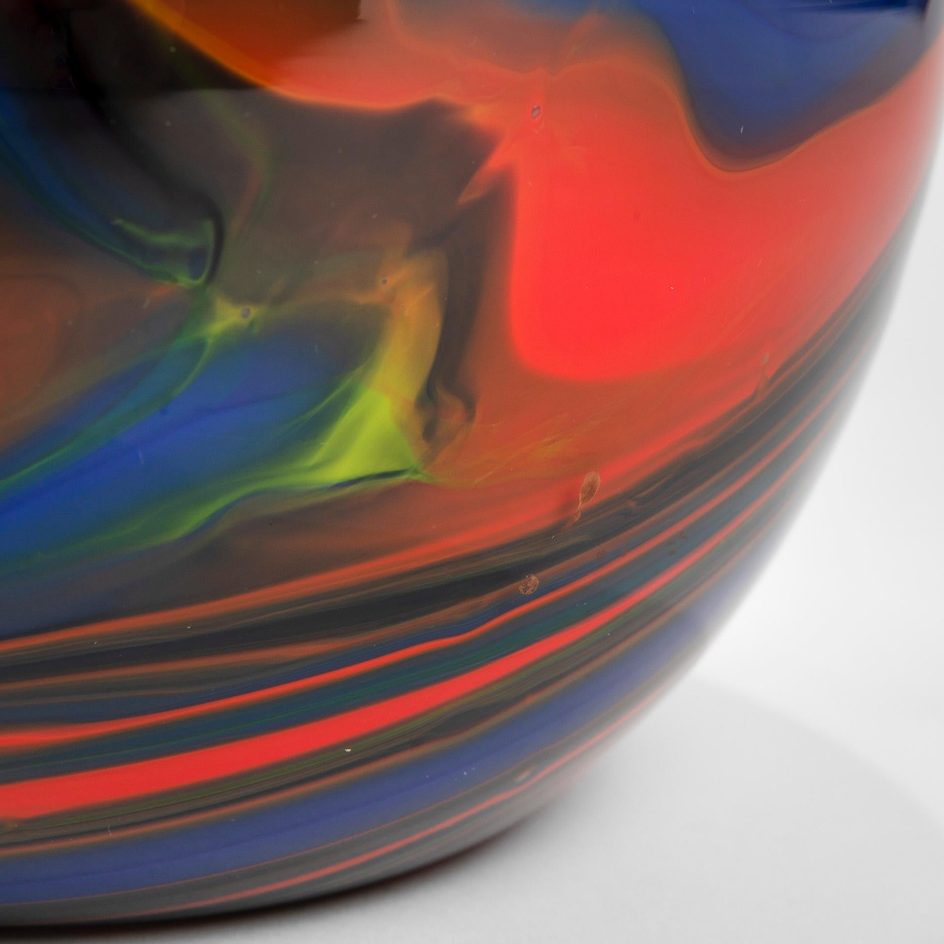 Italian 20th Century Missoni for Arte Vetro Murano Vase in Marbled Glass, 80s For Sale