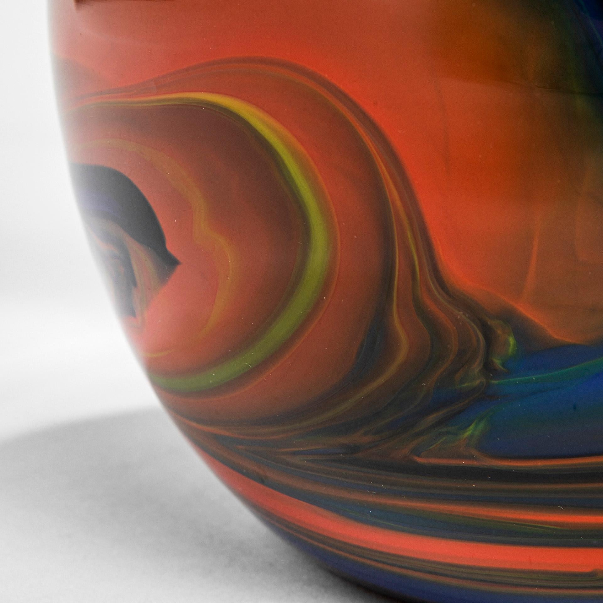 20th Century Missoni for Arte Vetro Murano Vase in Marbled Glass, 80s In Good Condition For Sale In Turin, Turin