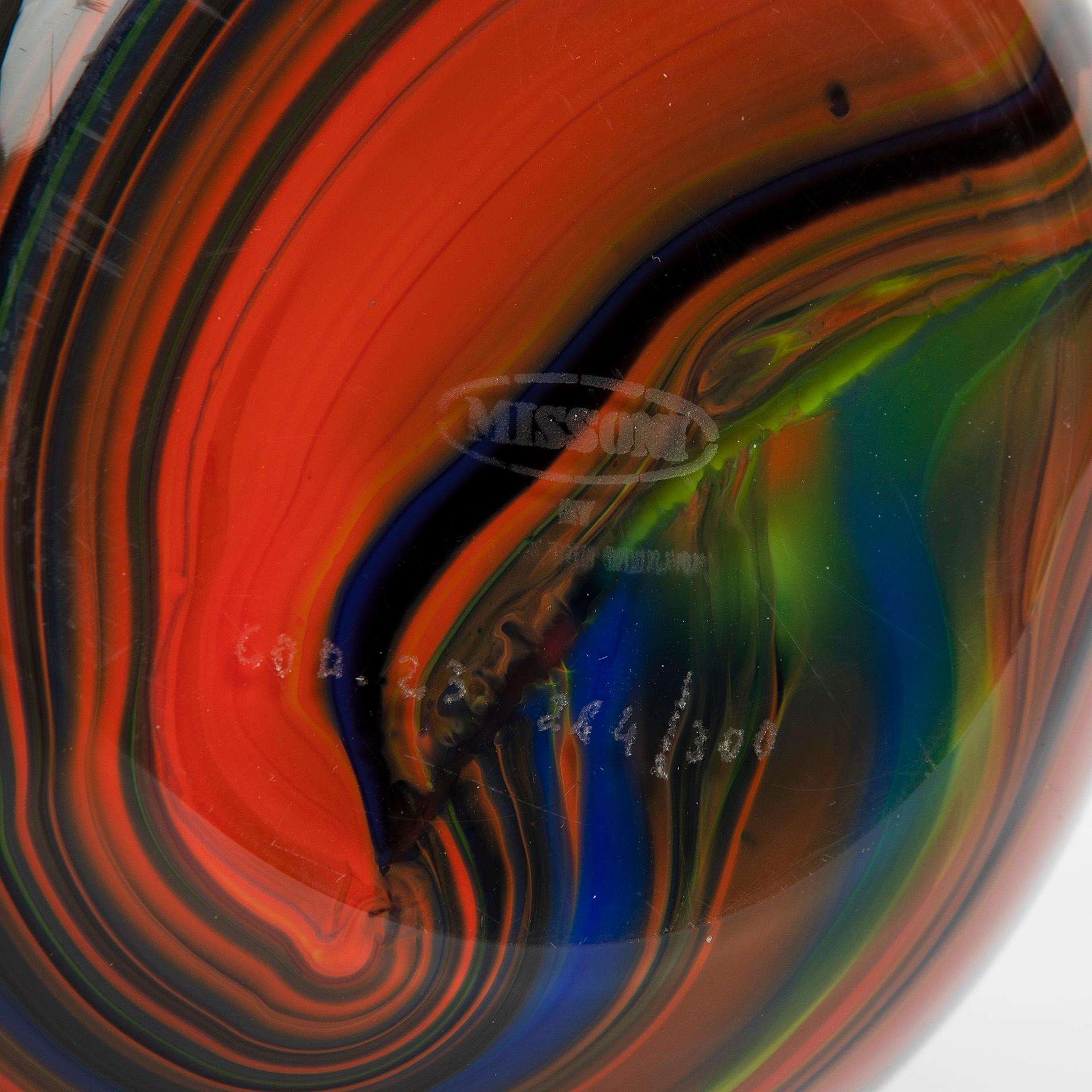 Late 20th Century 20th Century Missoni for Arte Vetro Murano Vase in Marbled Glass, 80s For Sale