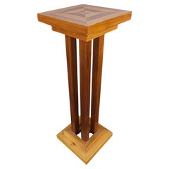 20th Century Mixed Fruitwood Parquetry Pedestal Plant Stand