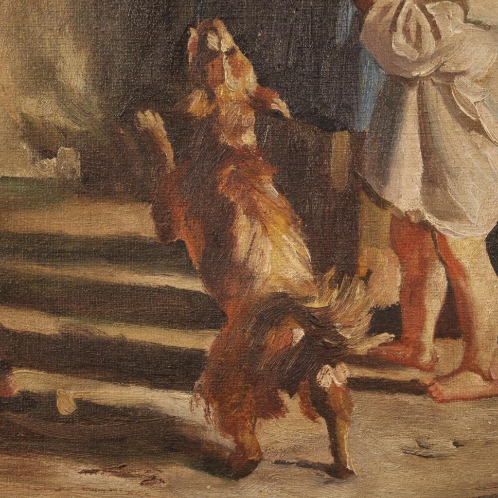 20th Century Mixed-Media on Canvas Italian Popular Scene Painting, 1970 3