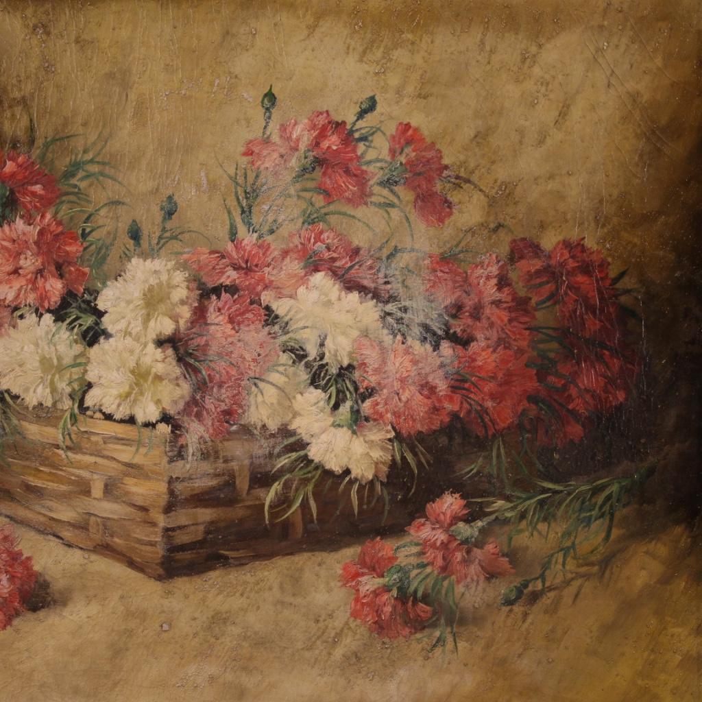 20th Century Mixed Media on Canvas Italian Signed Still Life Painting, 1960 For Sale 2