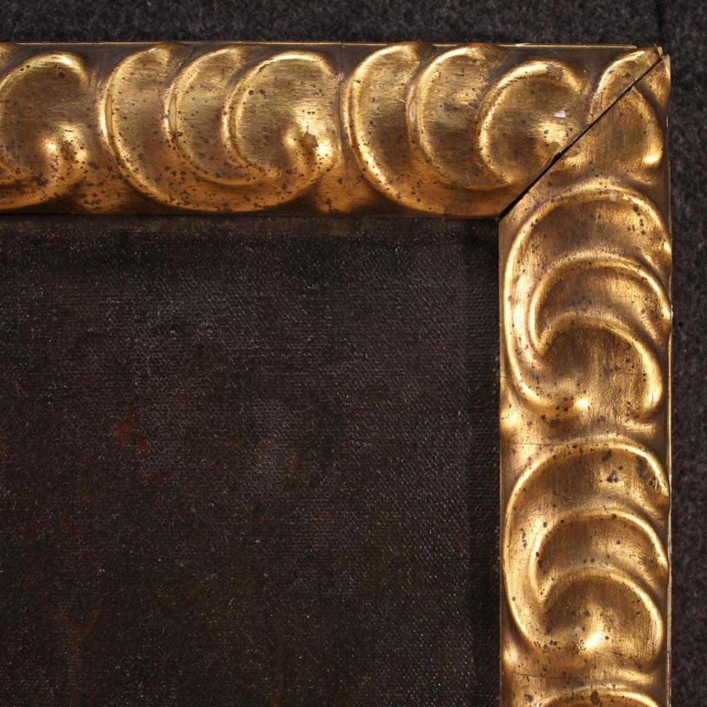 20e siècle Mixed Media sur toile Peinture religieuse Saint Jérôme au lion en vente 4