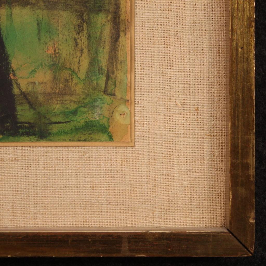 Siglo XX Técnica mixta sobre papel Pintura abstracta italiana, 1970 Papel en venta