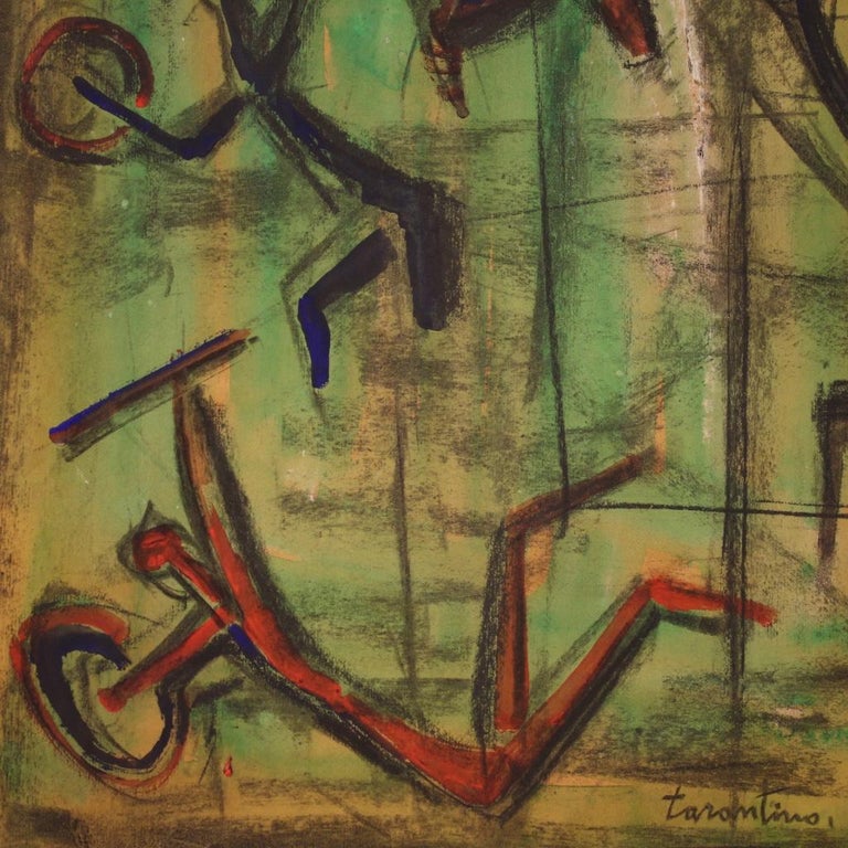20th Century Mixed Media on Paper Italian Abstract Painting, 1970 For Sale 4