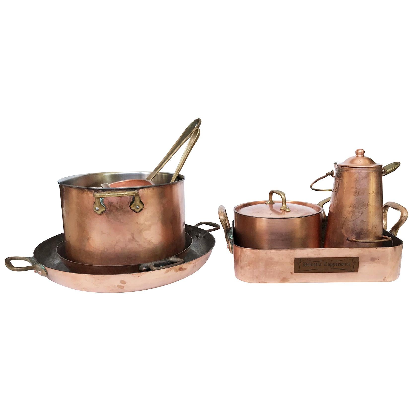 20th Century Mixed Set of Copperware, 8 Pieces