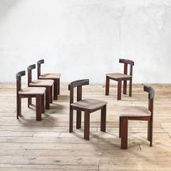 Set di 6 sedie Mobilgirgi del XX secolo in legno e tappezzeria, anni '70