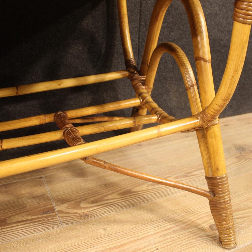 table basse moderne du 20e siècle en bambou et bois tressé, design italien, 1970 en vente 6