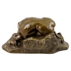 Scultura moderna in bronzo patinato marrone del XX secolo