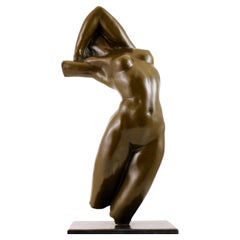 20th Century Modern Brown Patinated Bronze Torso Sculpture