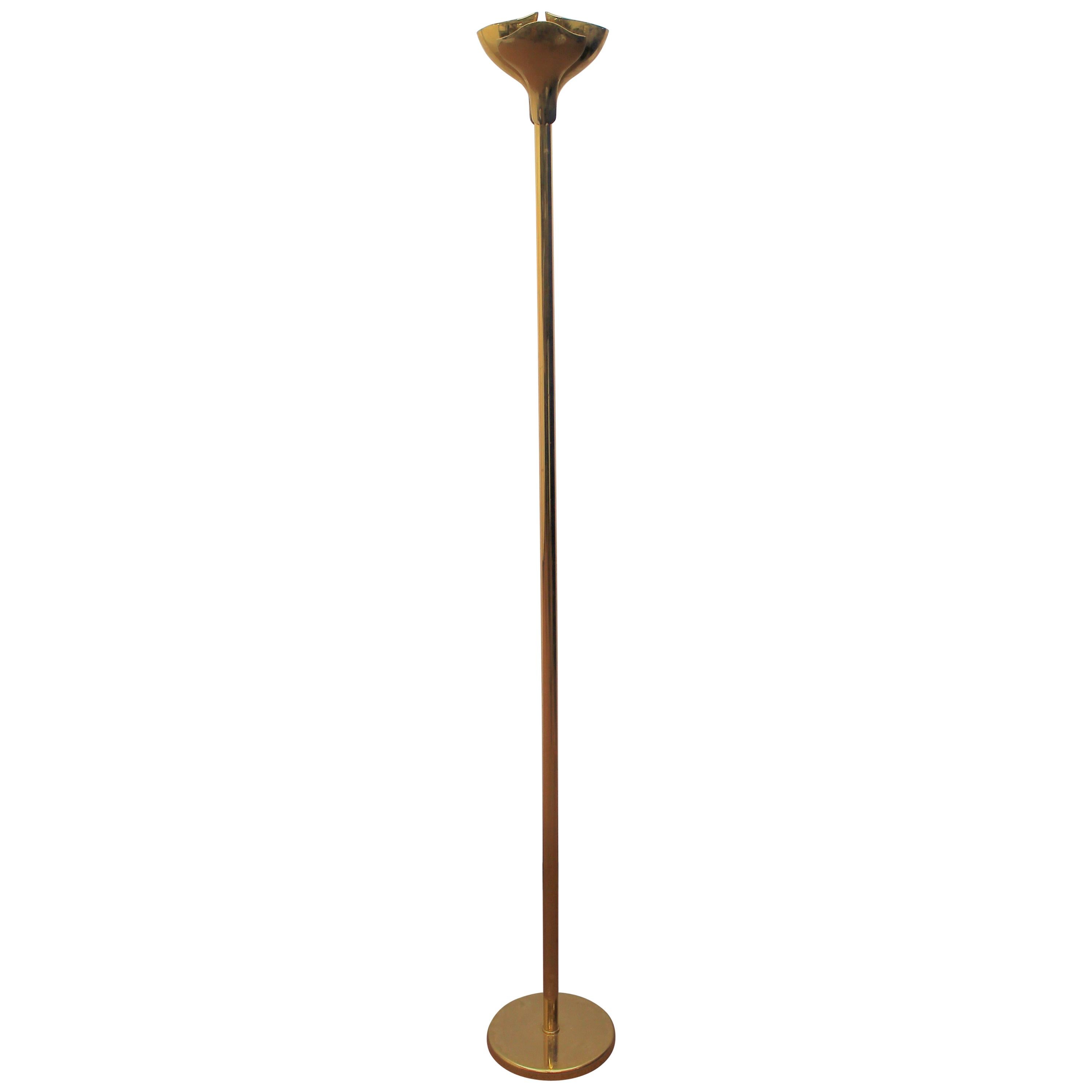 20th Century Modern Design Gianfranco Frattini for Relco  Brass Floor Lamp 80s