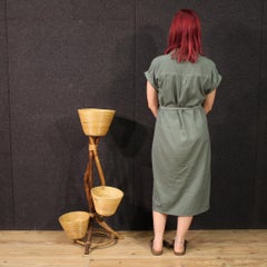 20th Century Modern Design Italian Bamboo Wood Vase Holden Plant Stand, 1960s