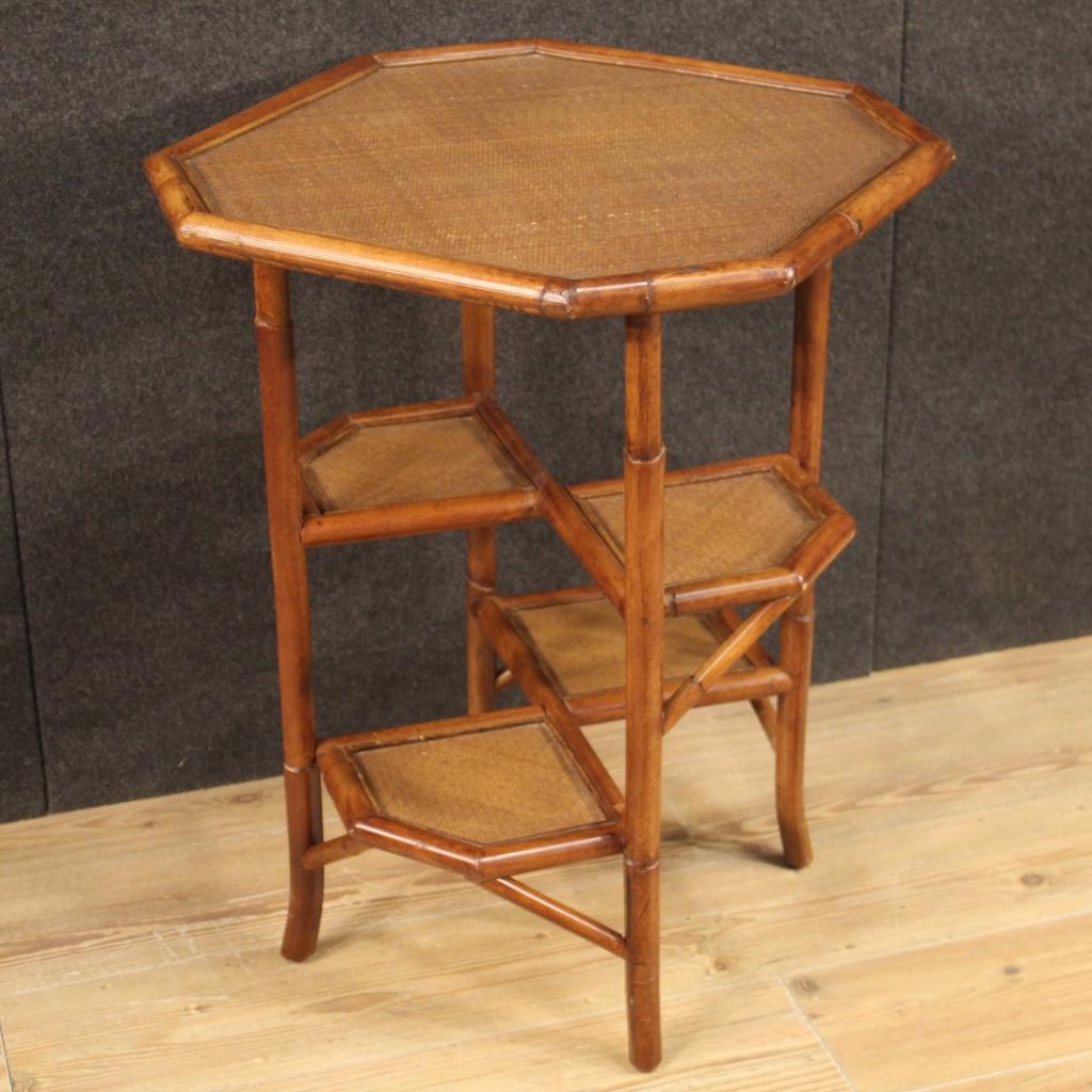 Late 20th Century 20th Century Modern Design Spanish Side Table in Bamboo Wood, 1970s For Sale