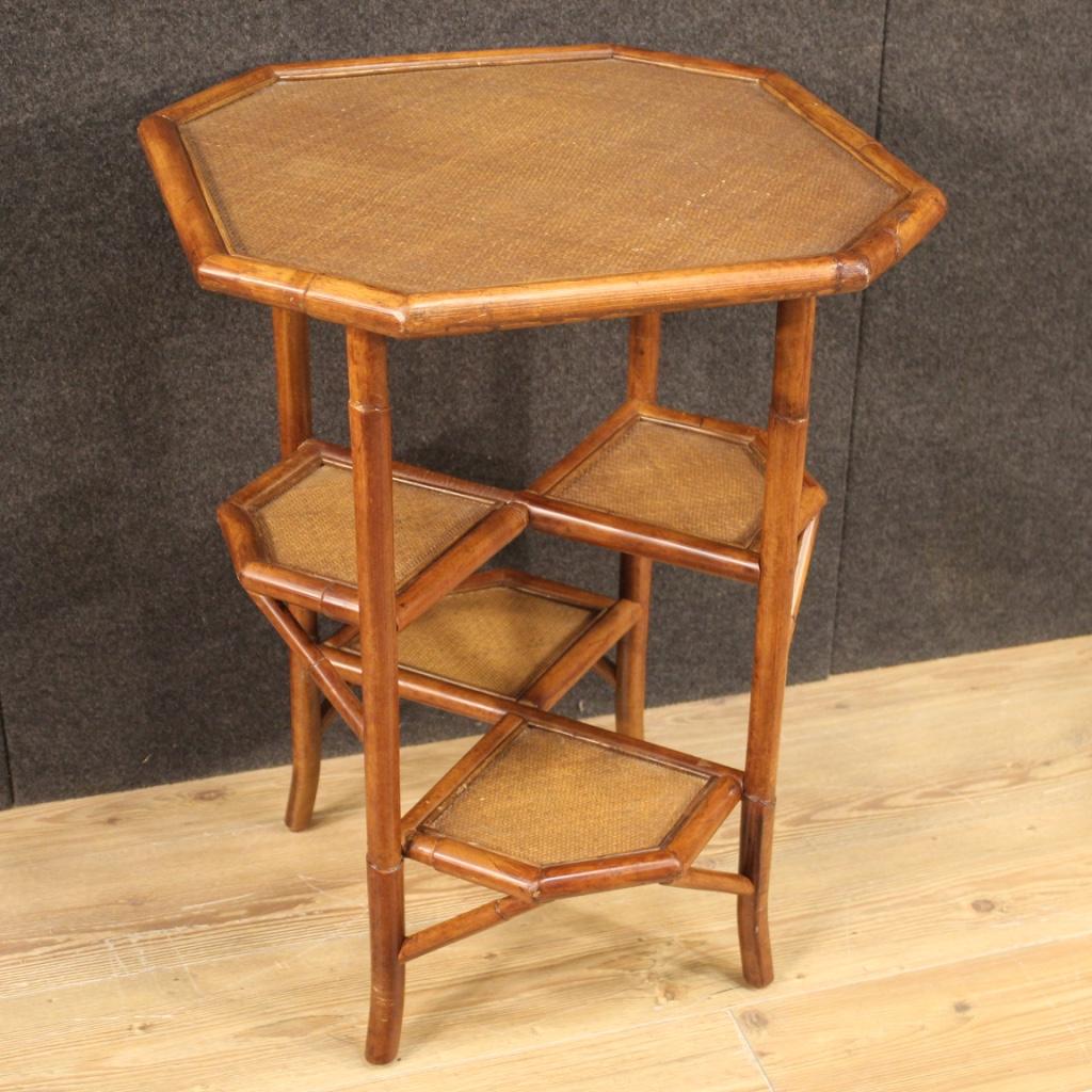 20th Century Modern Design Spanish Side Table in Bamboo Wood, 1970s For Sale 2