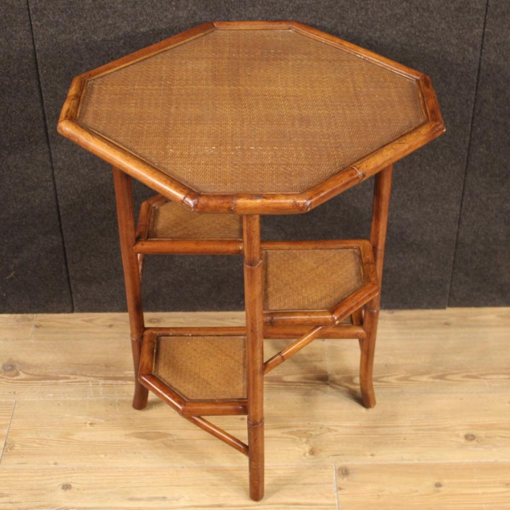 20th Century Modern Design Spanish Side Table in Bamboo Wood, 1970s For Sale 3