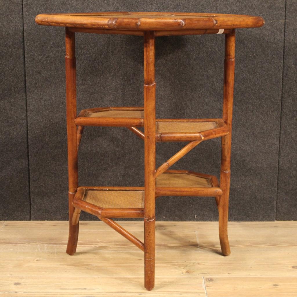 20th Century Modern Design Spanish Side Table in Bamboo Wood, 1970s For Sale 4