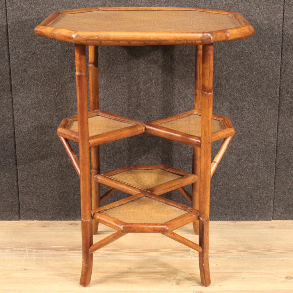 20th Century Modern Design Spanish Side Table in Bamboo Wood, 1970s For Sale 5