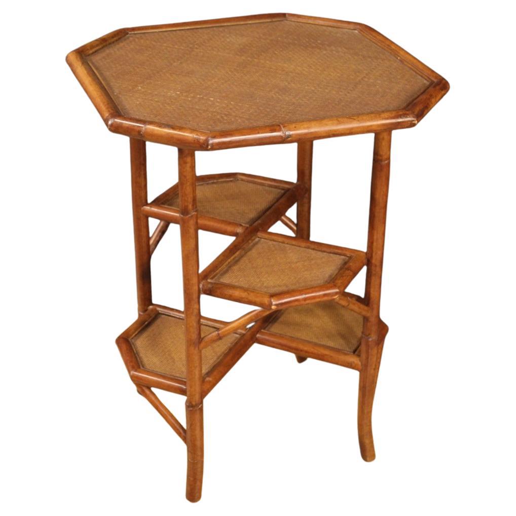 20th Century Modern Design Spanish Side Table in Bamboo Wood, 1970s For Sale