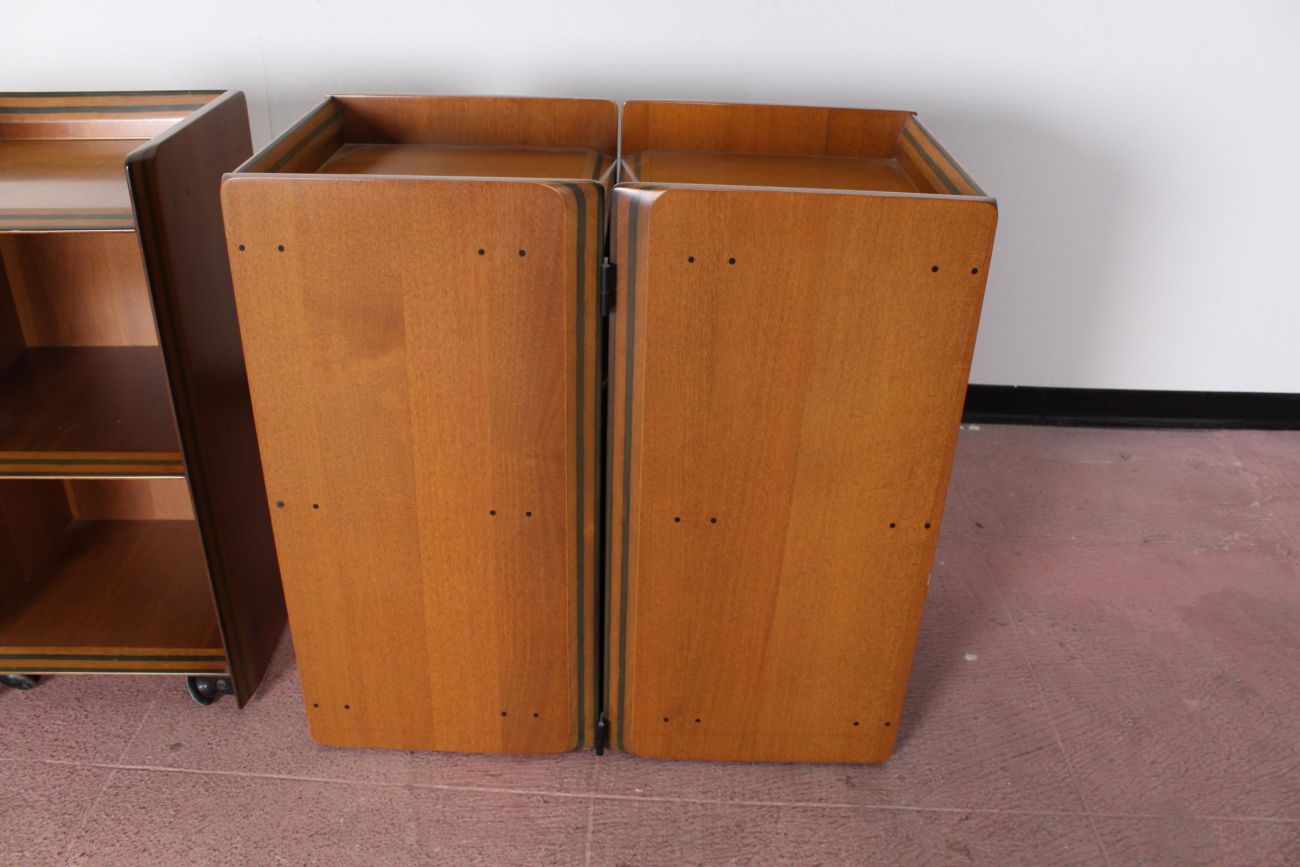 Walnut 20th Century Afra&Tobia Scarpa Model Artona walnut nightstand Italy 70s set of 2