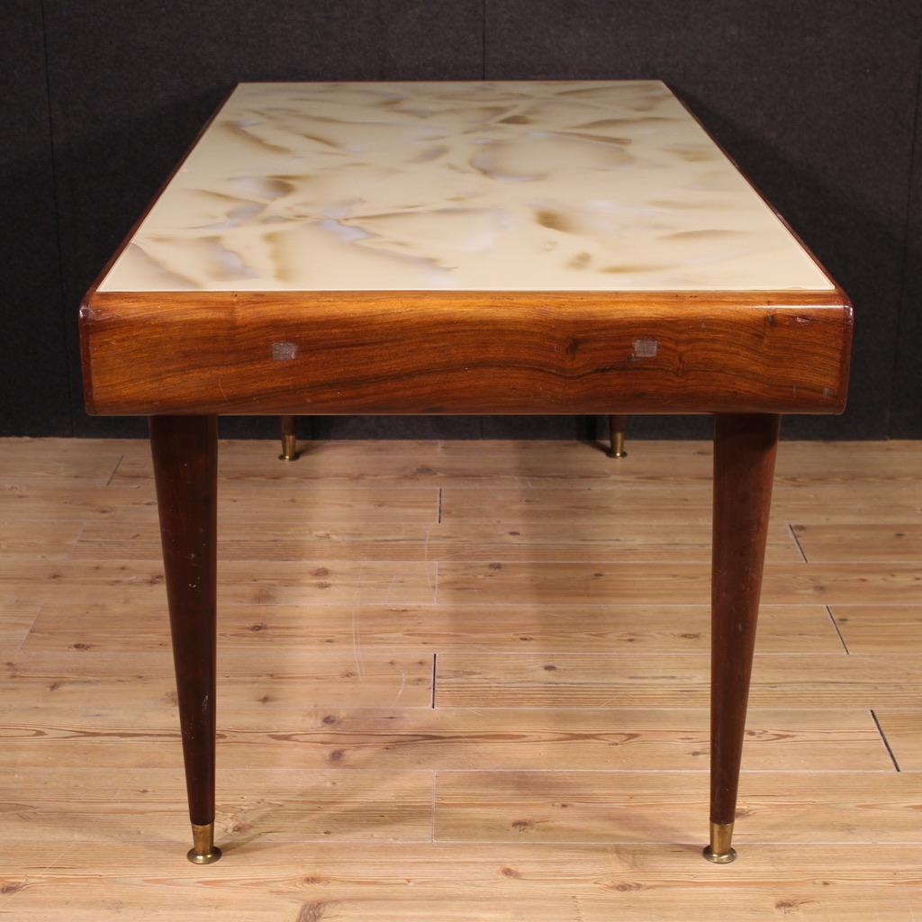 20th Century Modern Design Wood Glass Top Italian Table, 1960 in vendita 5
