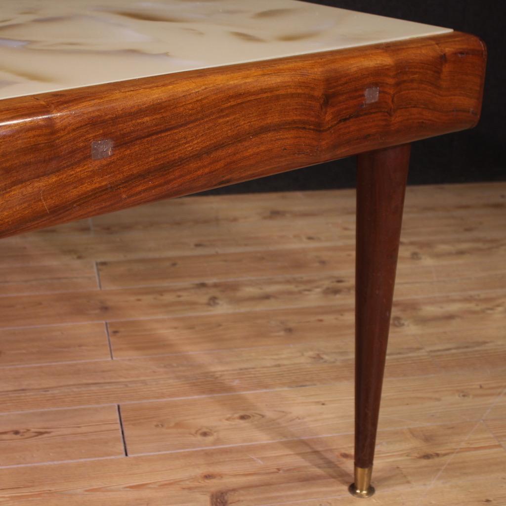 20th Century Modern Design Wood Glass Top Italian Table, 1960 in vendita 4