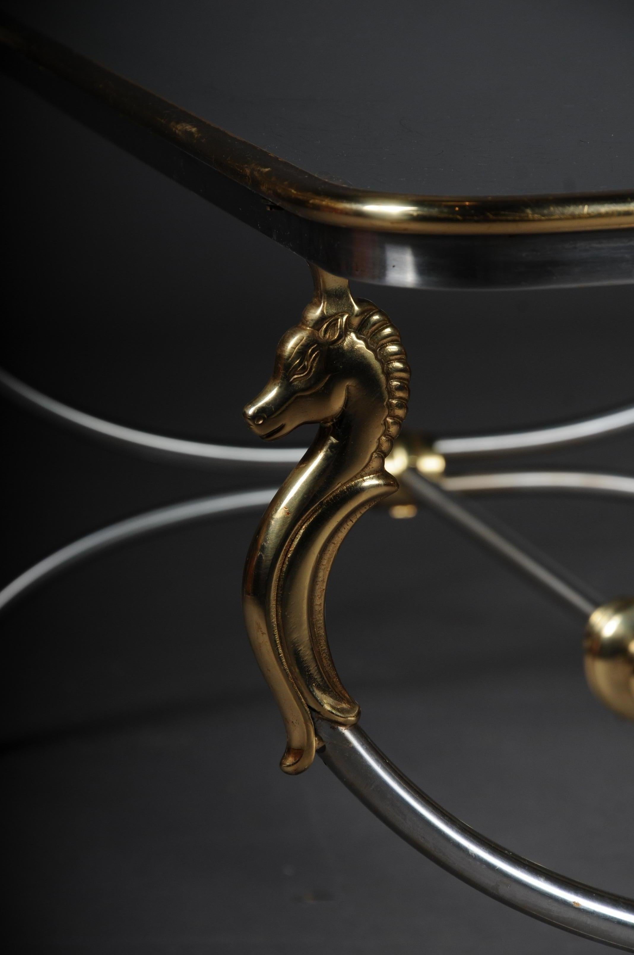 20th Century Modern Designer Coffee Table, Chrome Brass, Classical Style 9