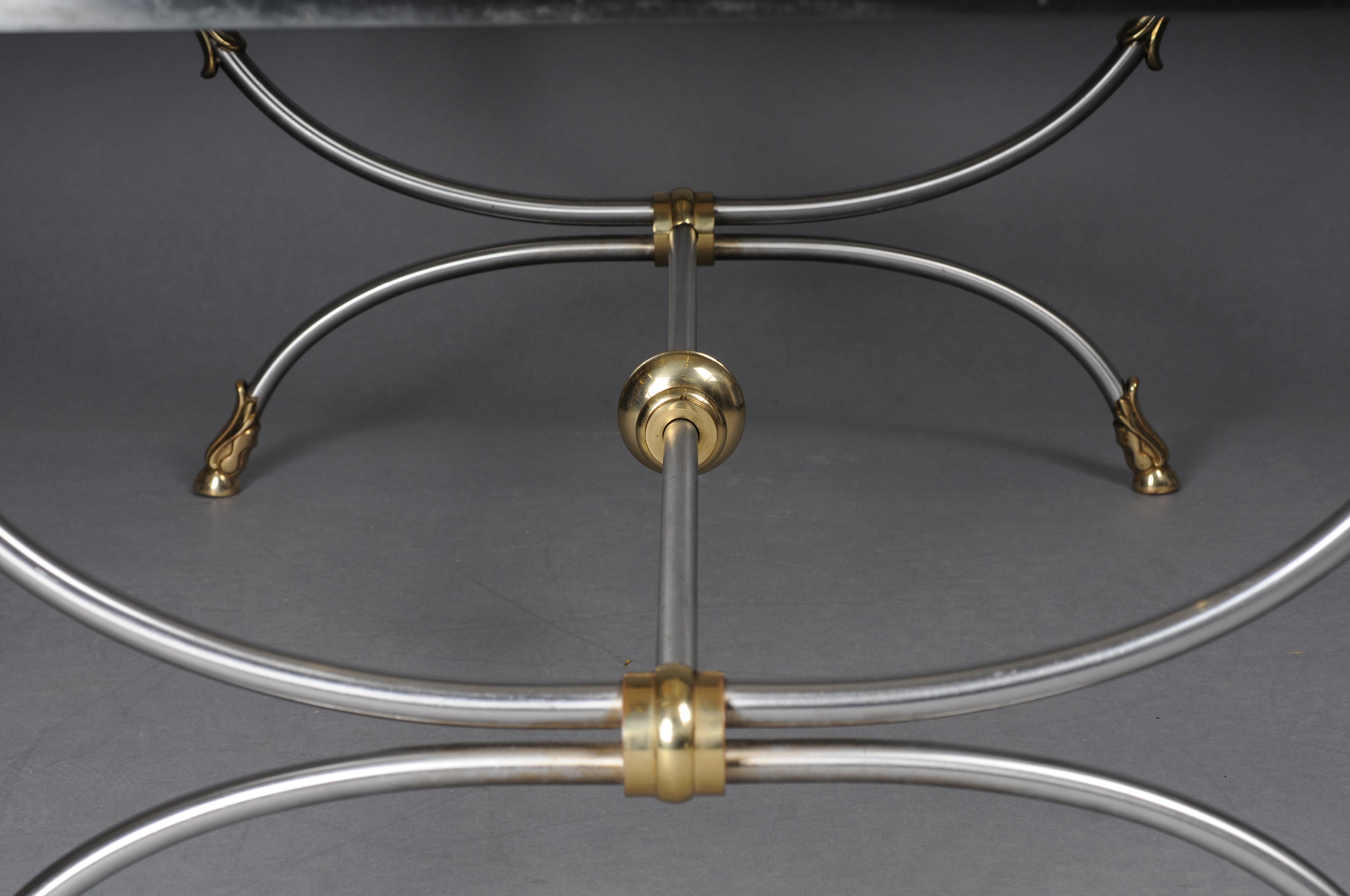 20th Century Modern Designer Coffee Table, Chrome Brass, Classical Style 9