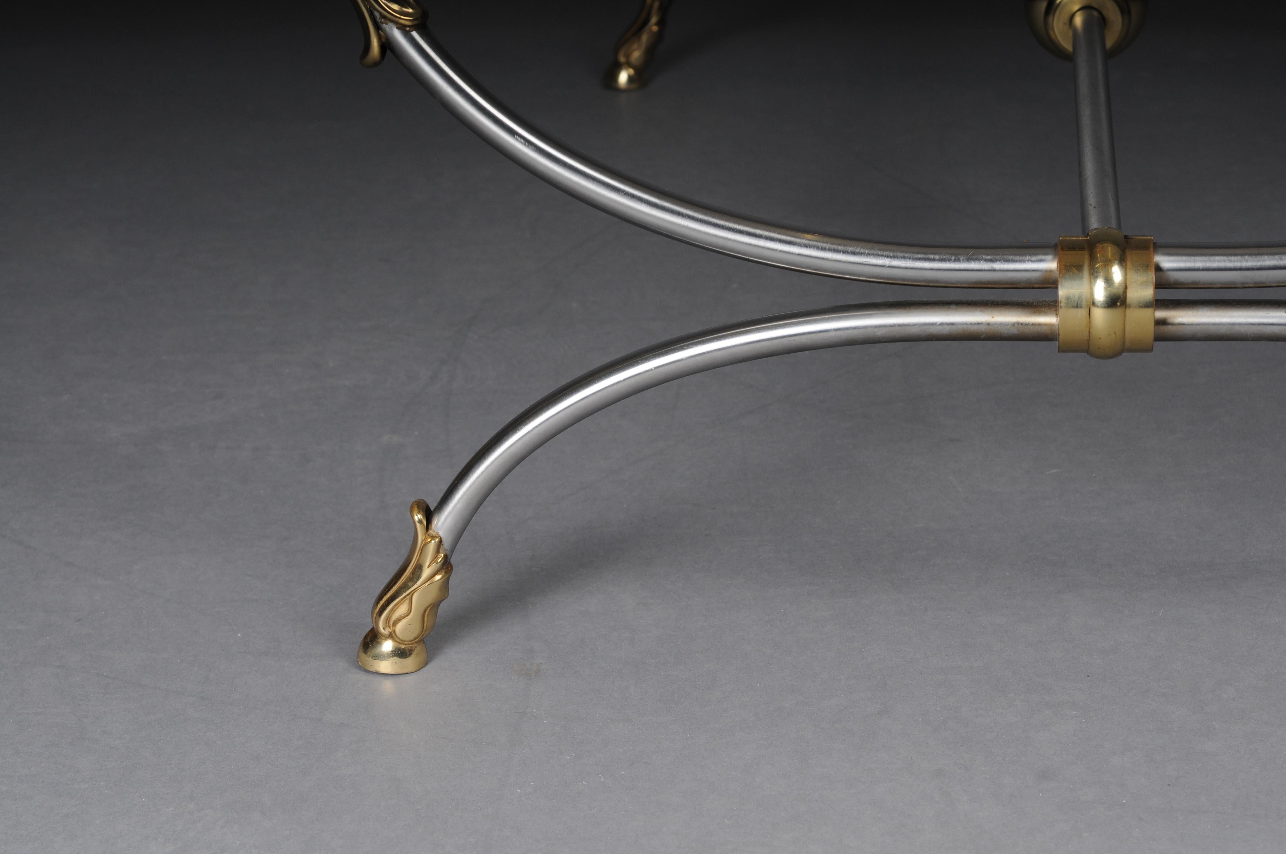 20th Century Modern Designer Coffee Table, Chrome Brass, Classical Style 10