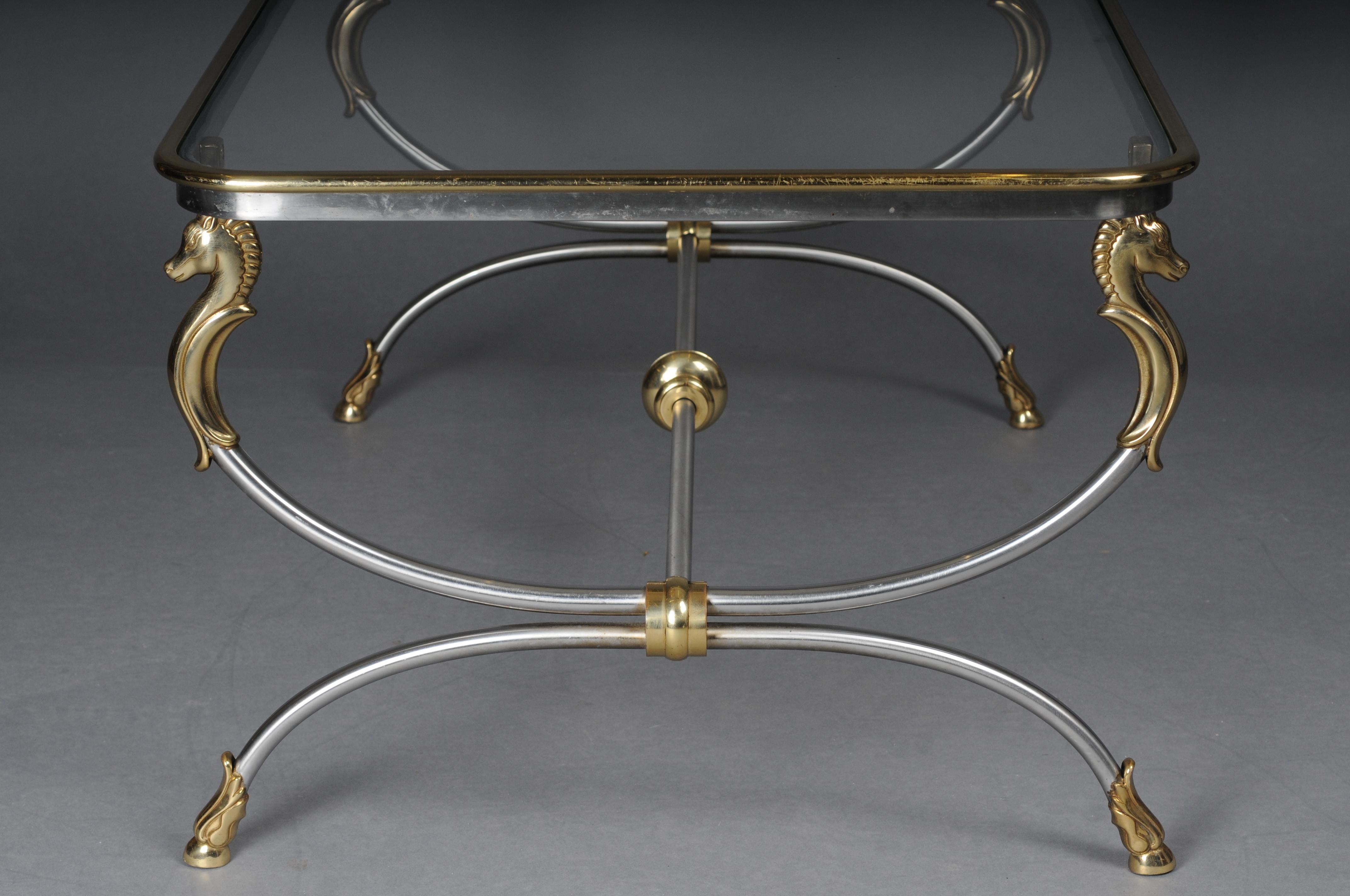 20th Century Modern Designer Coffee Table, Chrome Brass, Classical Style 11
