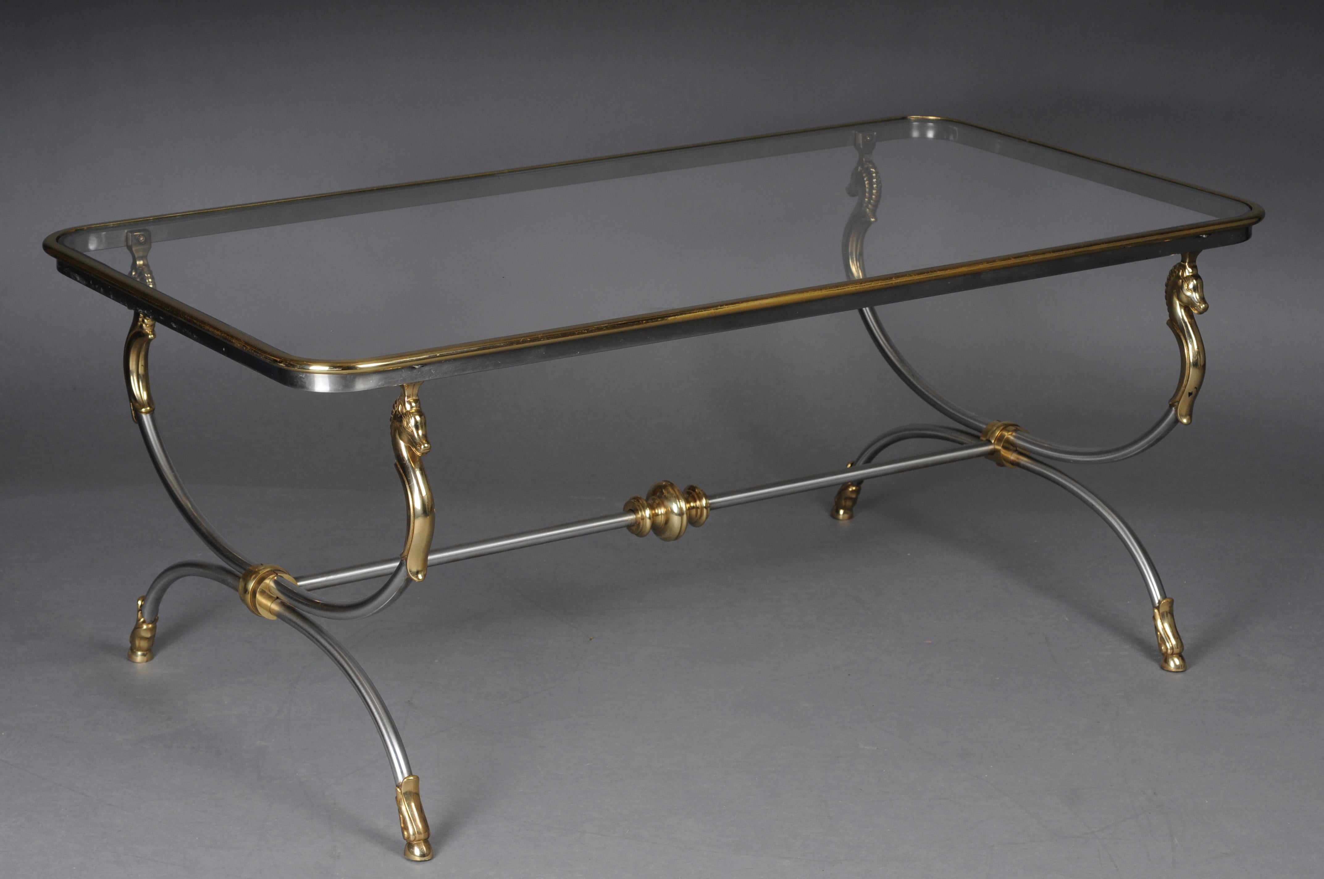 20th Century Modern Designer Coffee Table, Chrome Brass, Classical Style 13