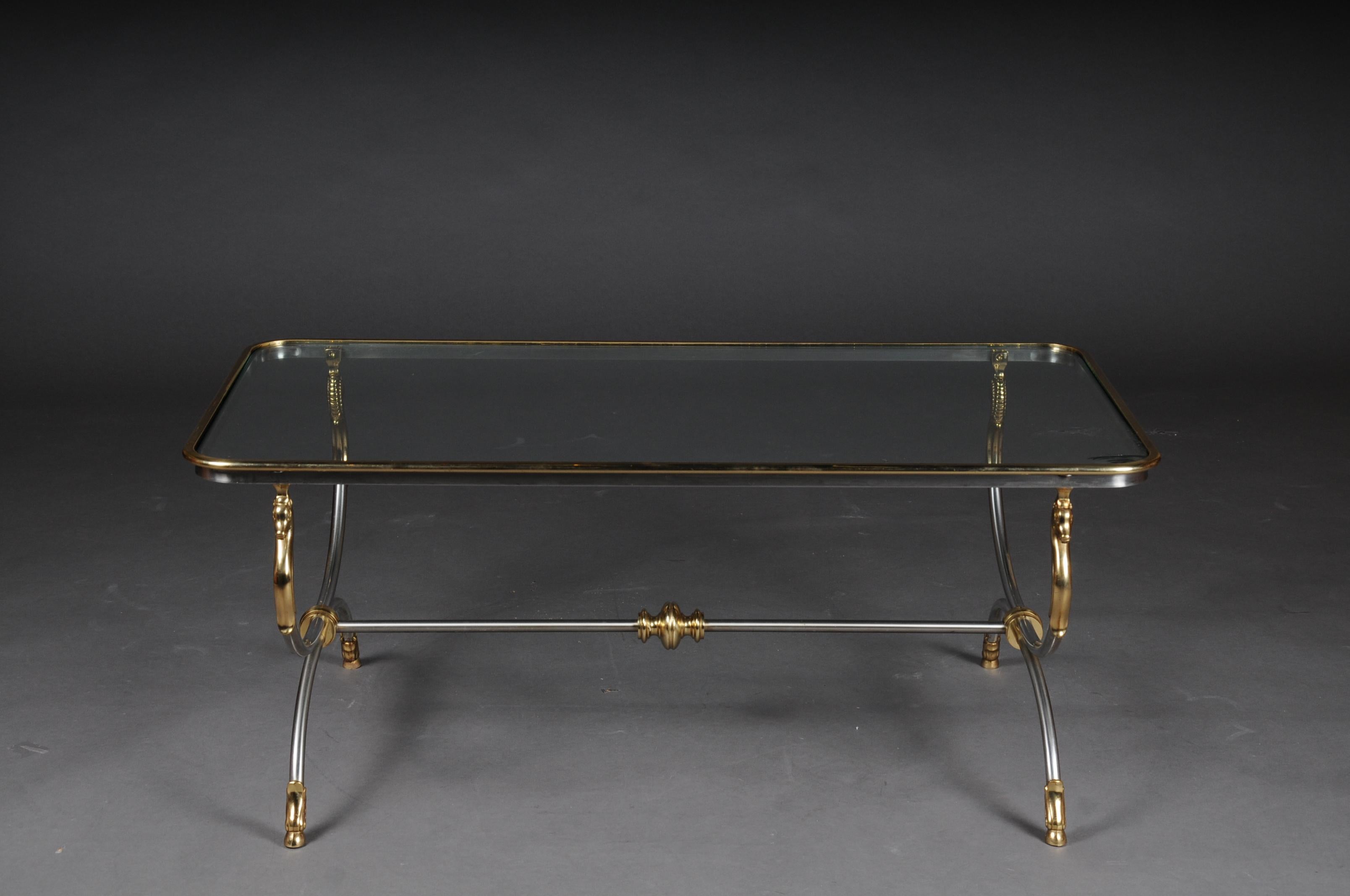 20th Century Modern Designer Coffee Table, Chrome Brass, Classical Style 1