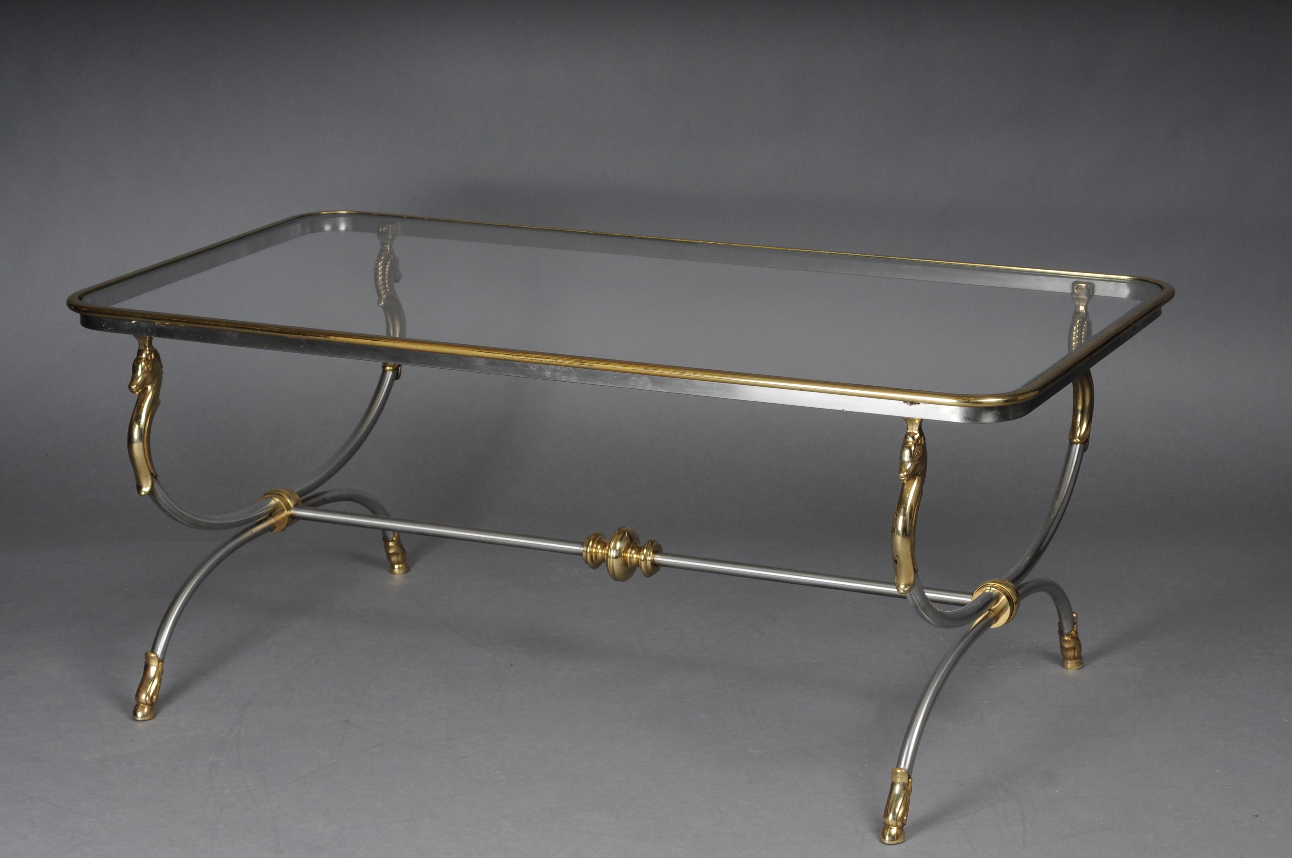 20th Century Modern Designer Coffee Table, Chrome Brass, Classical Style In Good Condition In Berlin, DE