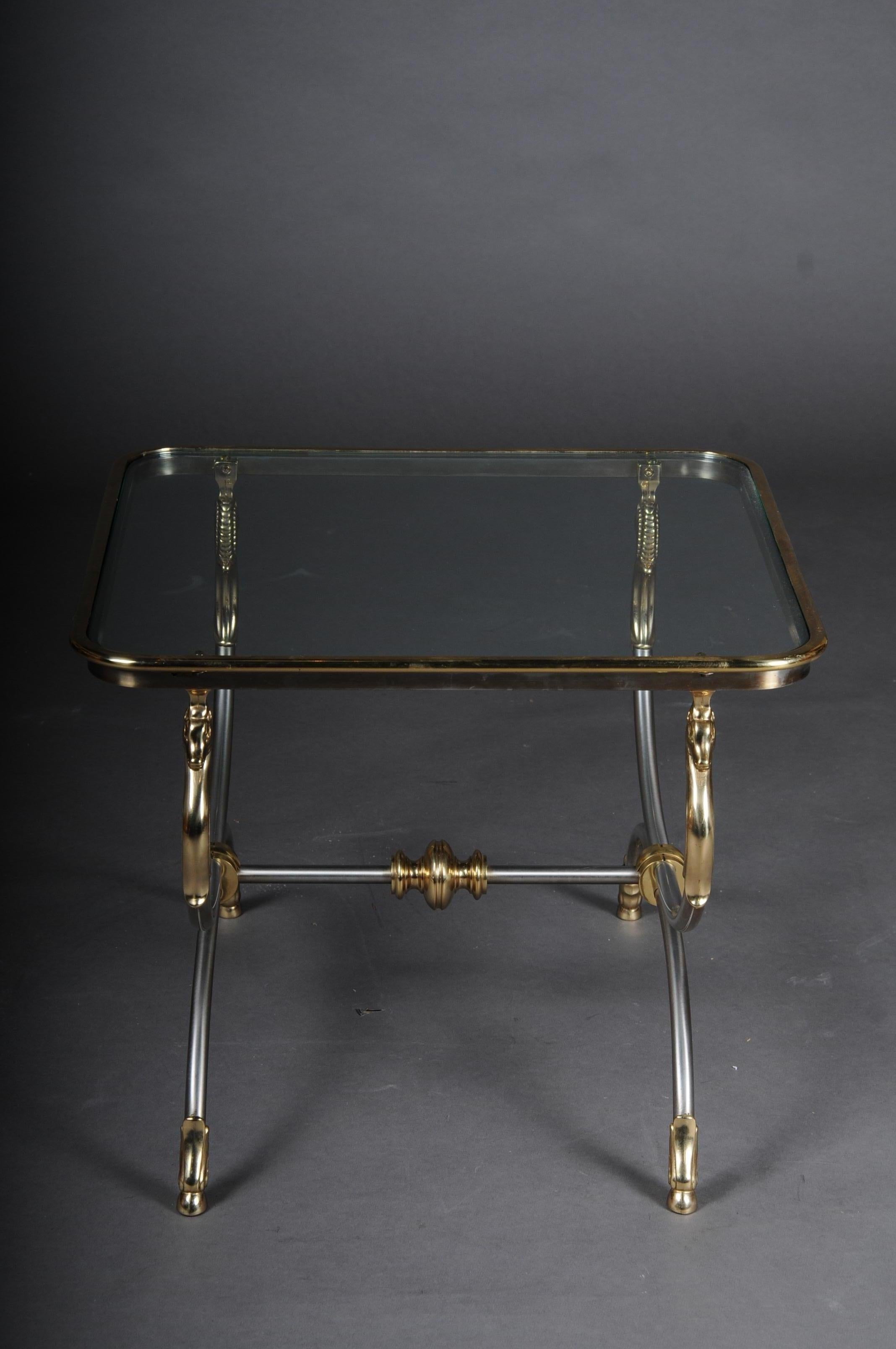 20th Century Modern Designer Side Table, Chrome Brass, Classical Style For Sale 7