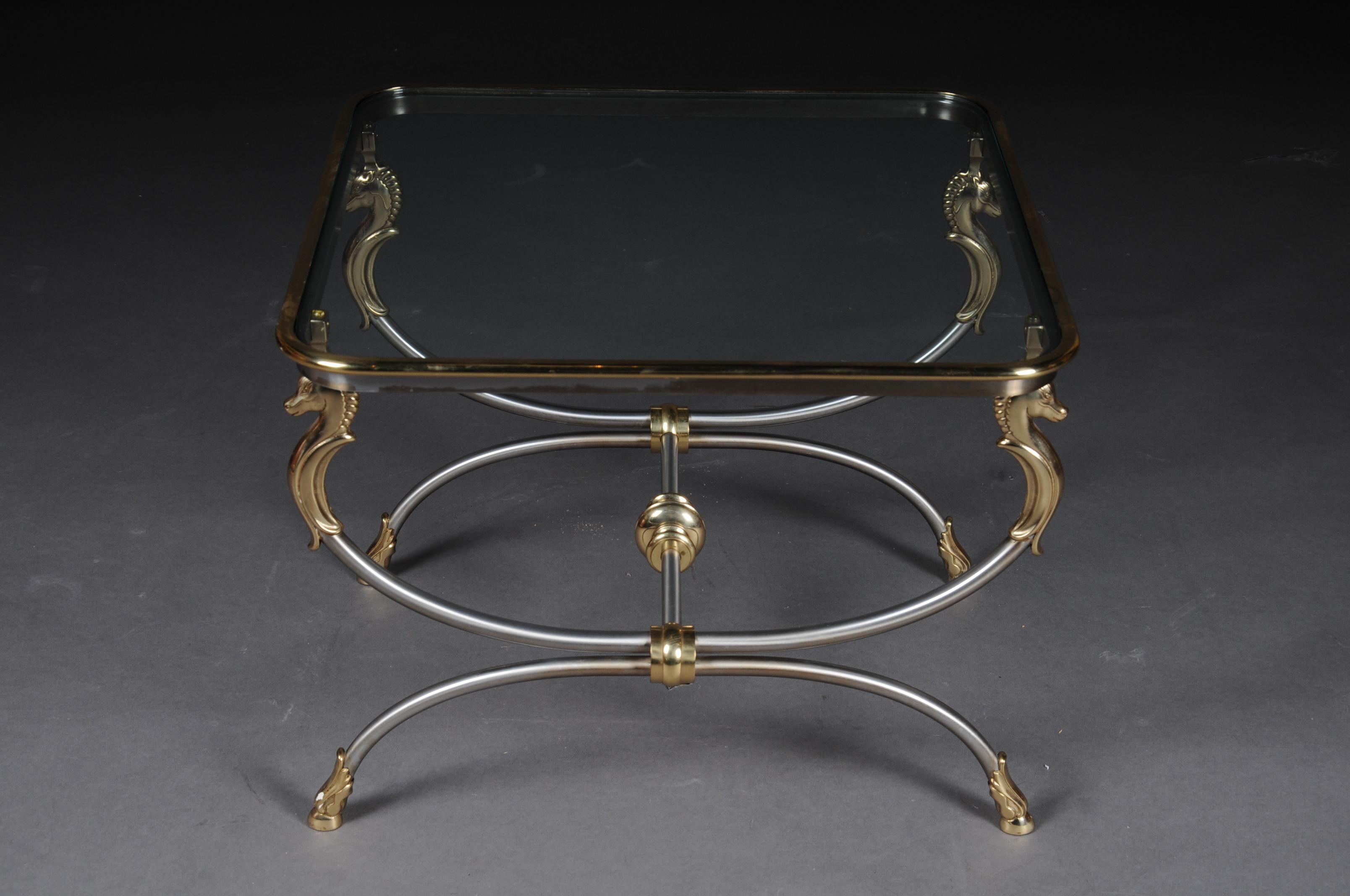 20th Century Modern Designer Side Table, Chrome Brass, Classical Style In Good Condition For Sale In Berlin, DE