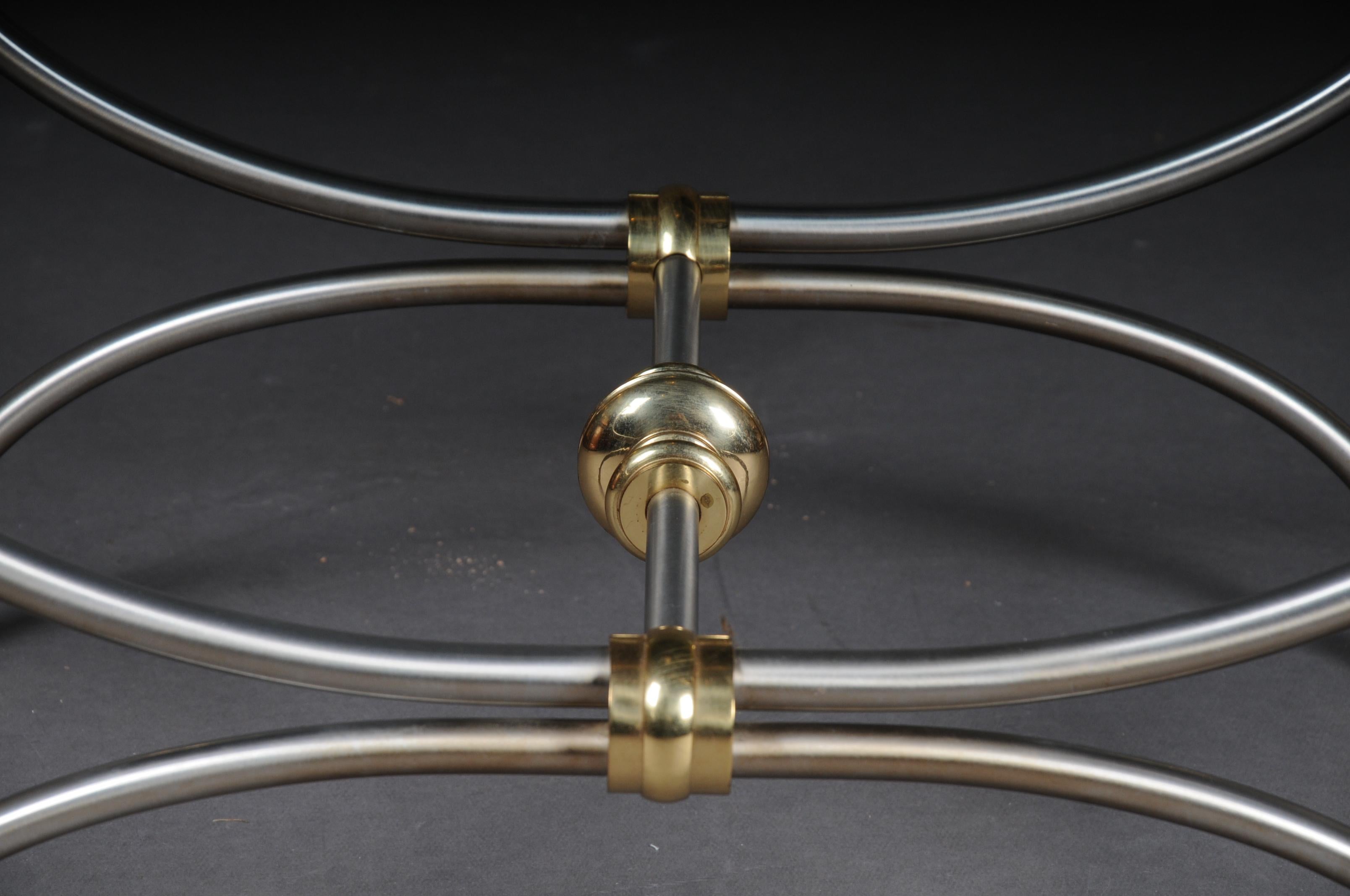 Or Table d'appoint design moderne du XXe siècle, laiton chromé, style classique en vente