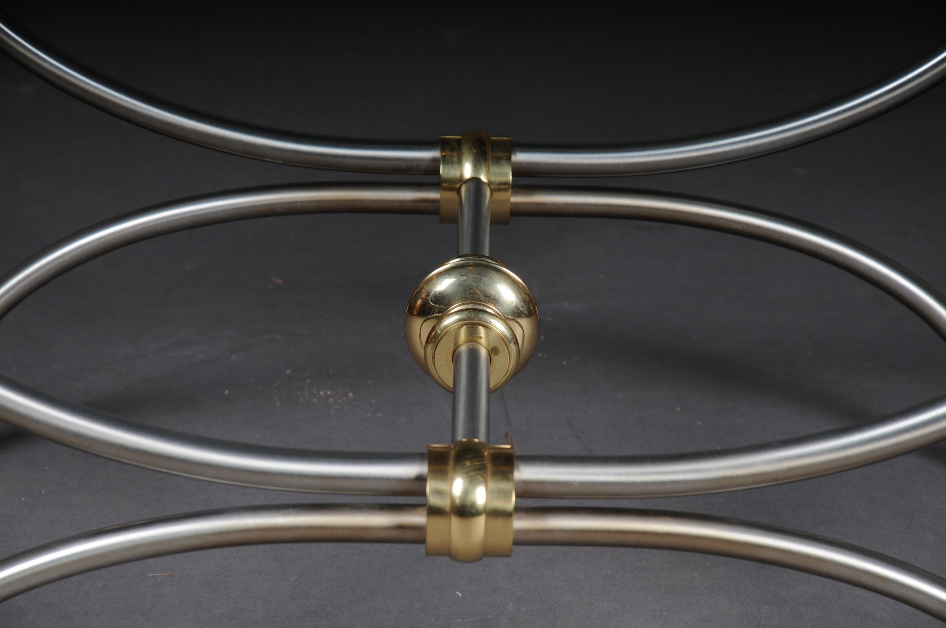 20th Century Modern Designer Side Table, Chrome Brass, Classical Style For Sale 1