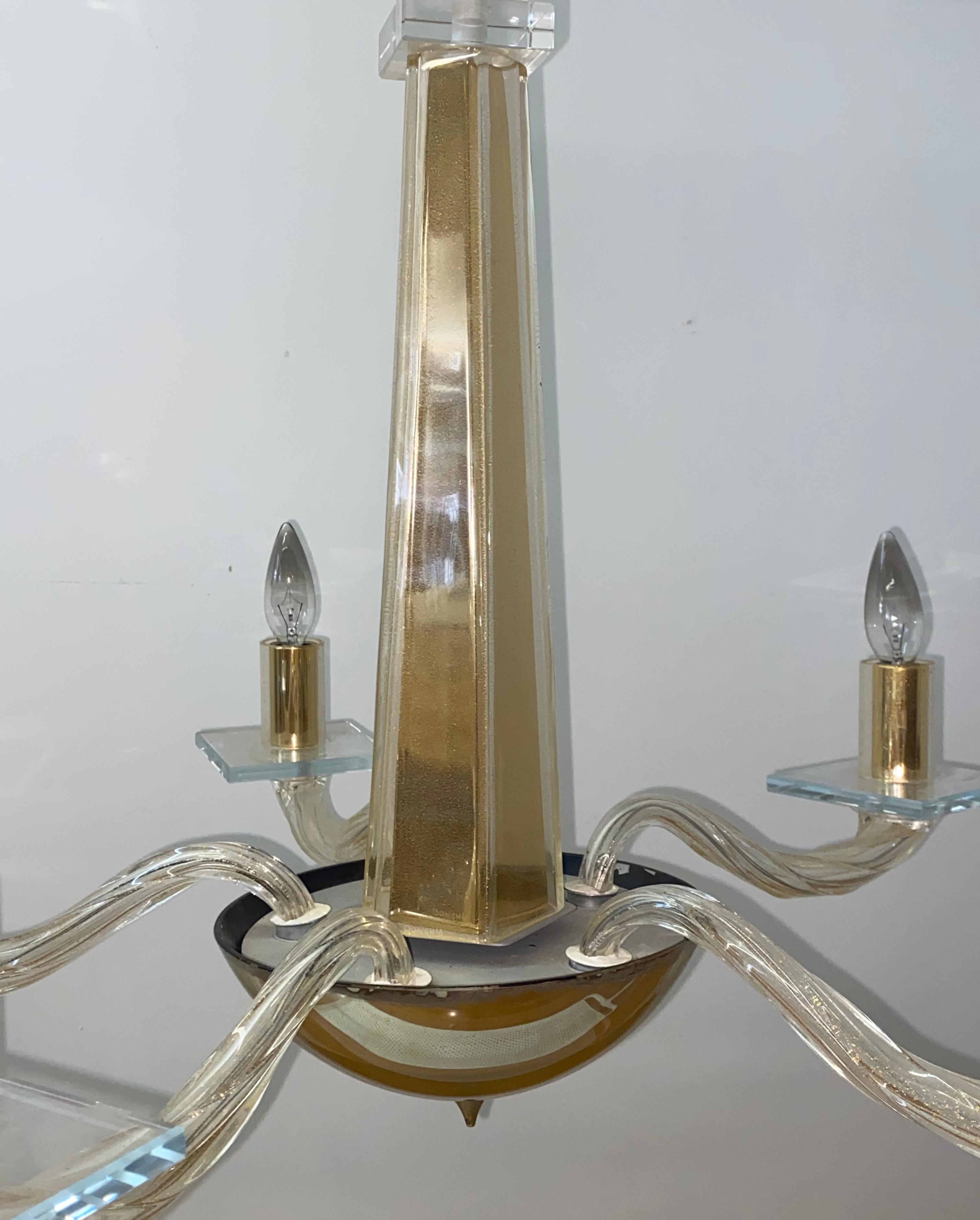 American 20th Century Modern Donghia Stellare Gold Dust Glass Chandelier