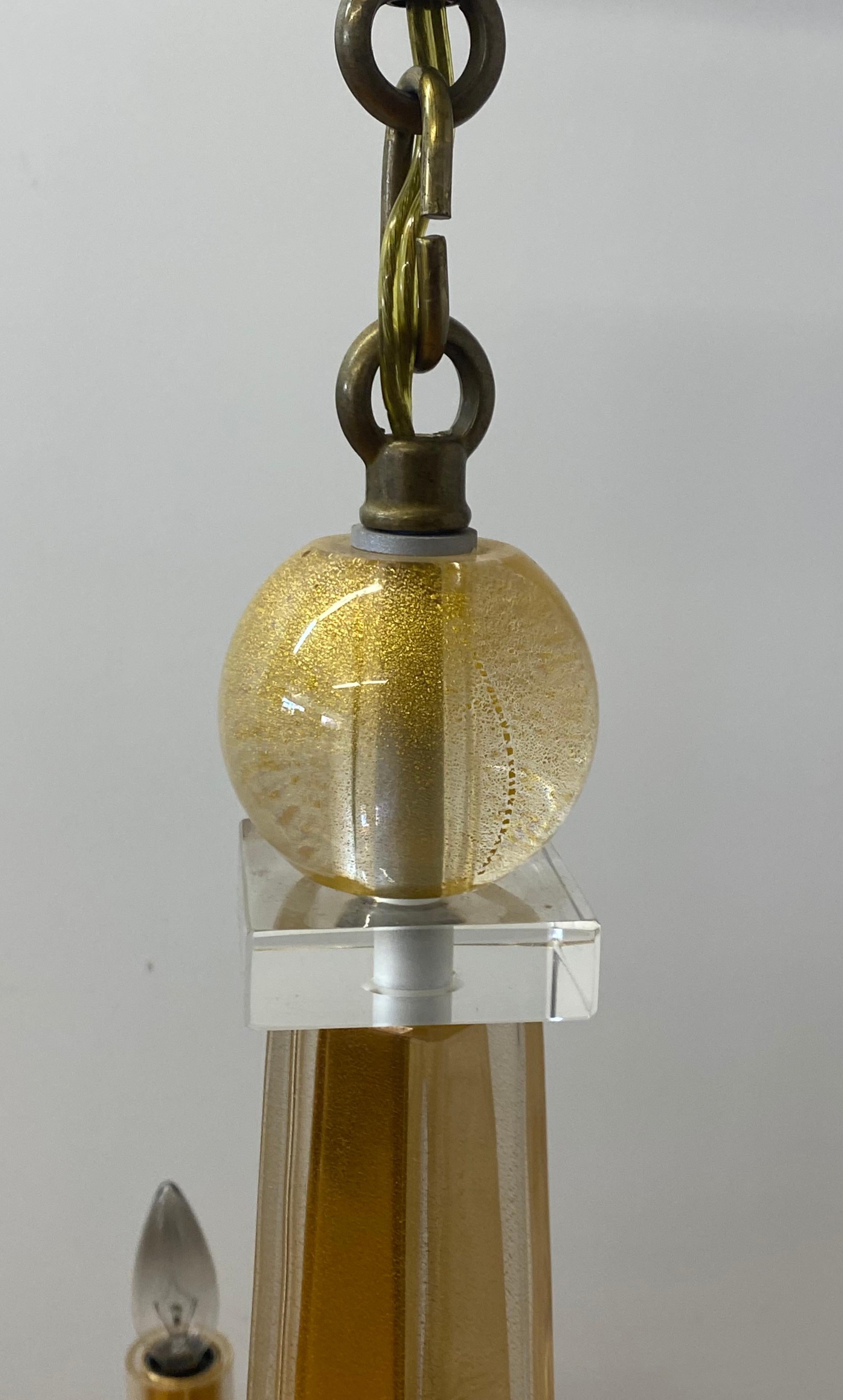 20th Century Modern Donghia Stellare Gold Dust Glass Chandelier 1