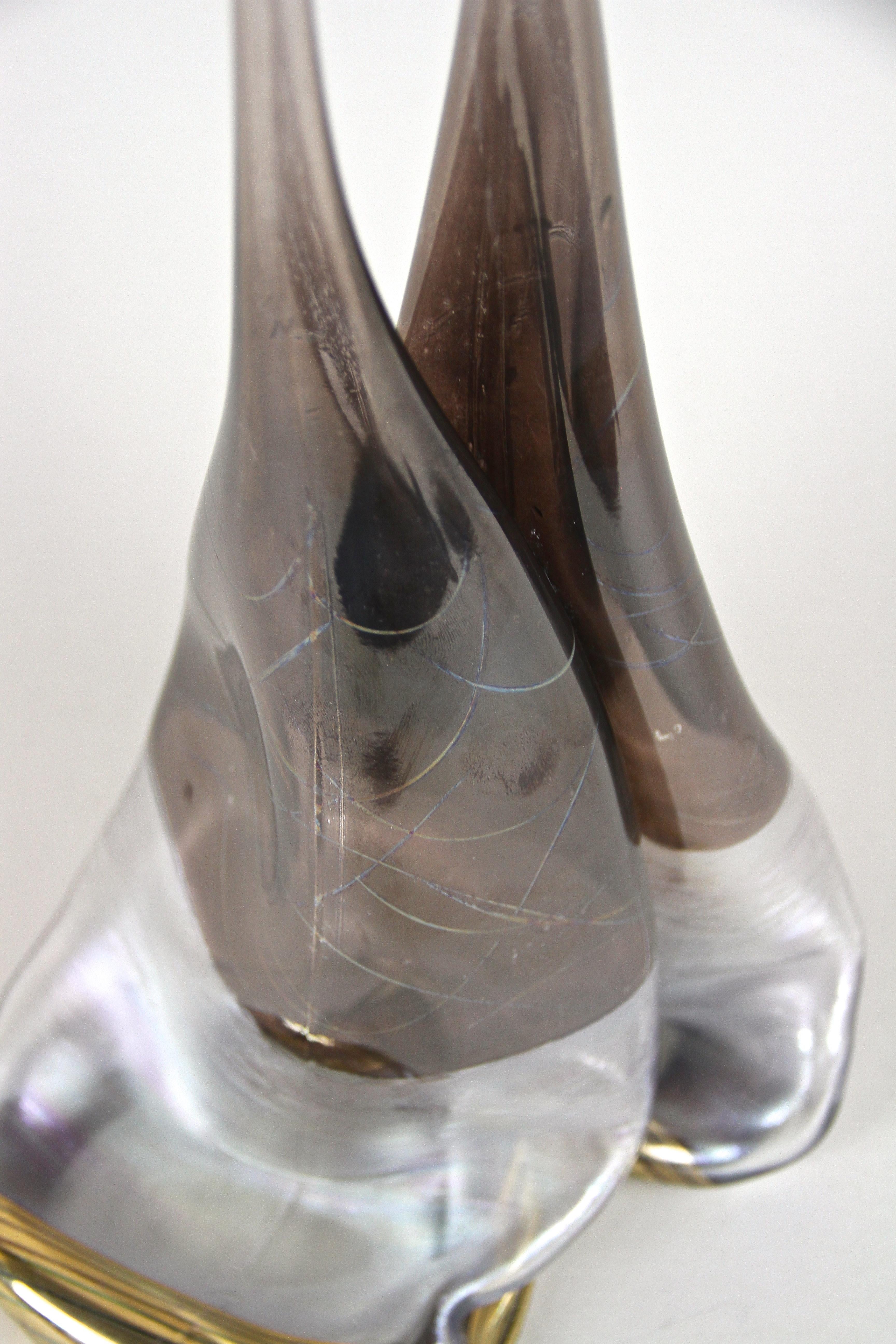20th Century Modern Double Glass Vase, Hand Signed, Germany, circa 1980 For Sale 8
