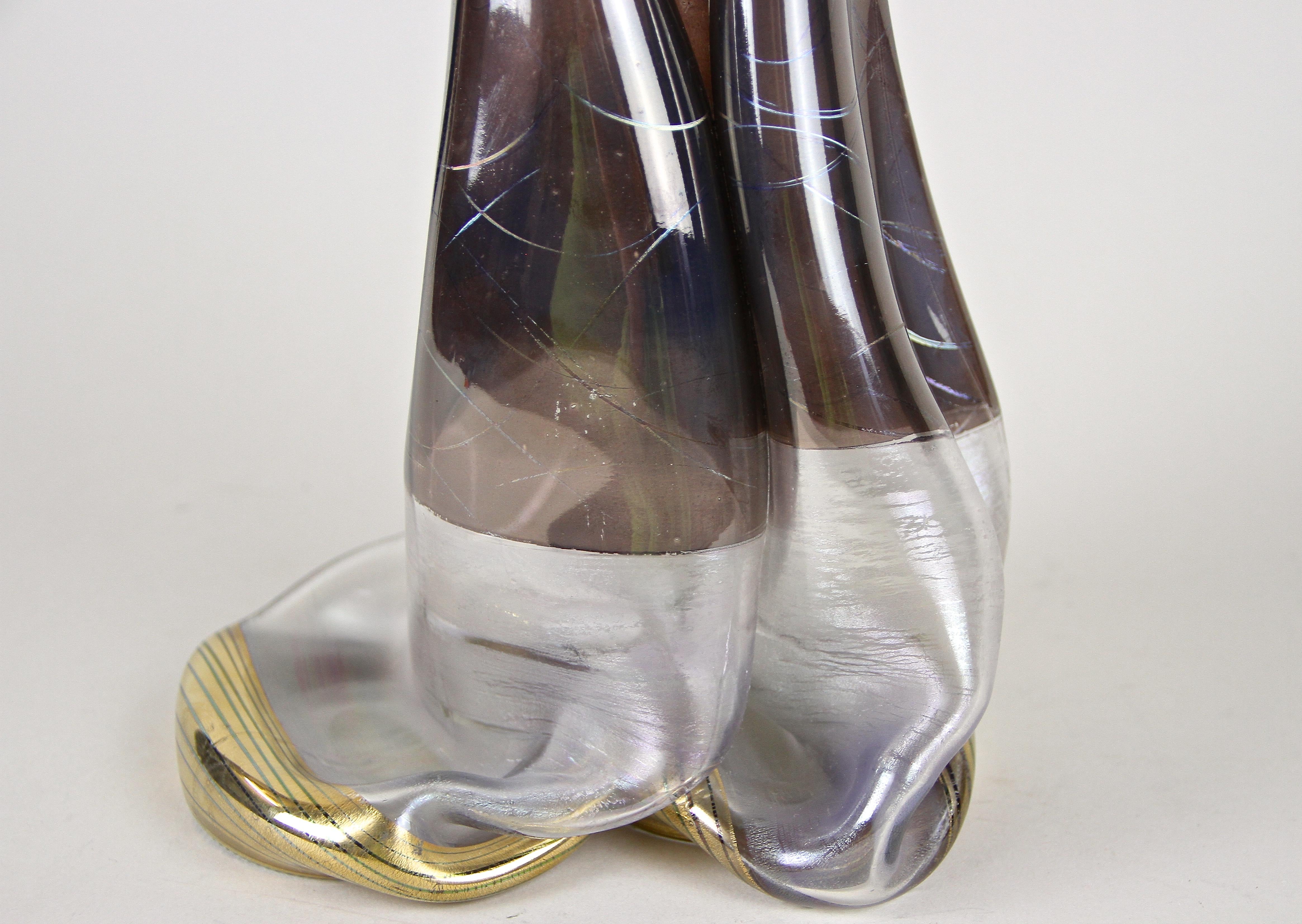 20th Century Modern Double Glass Vase, Hand Signed, Germany, circa 1980 For Sale 10