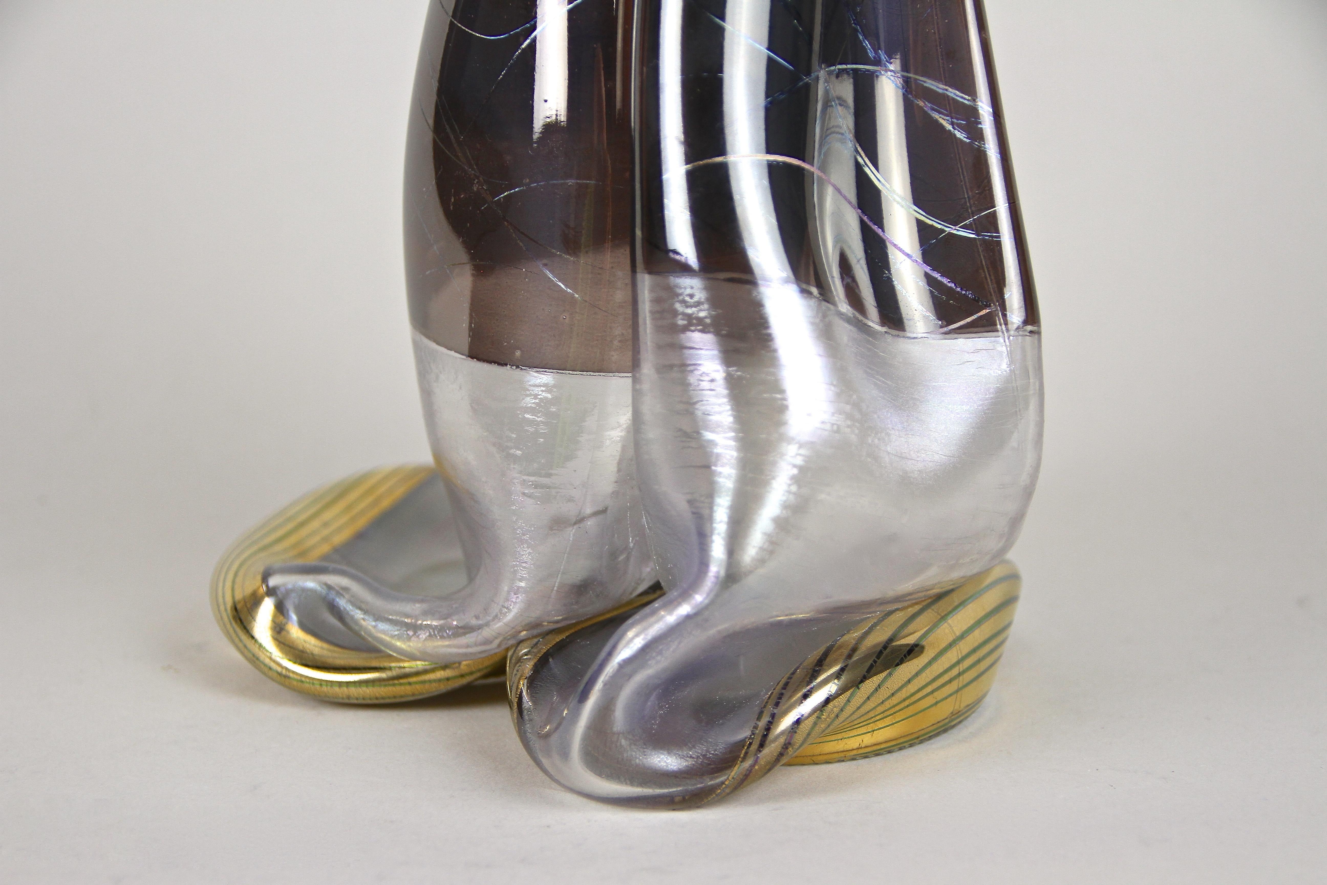 20th Century Modern Double Glass Vase, Hand Signed, Germany, circa 1980 For Sale 3
