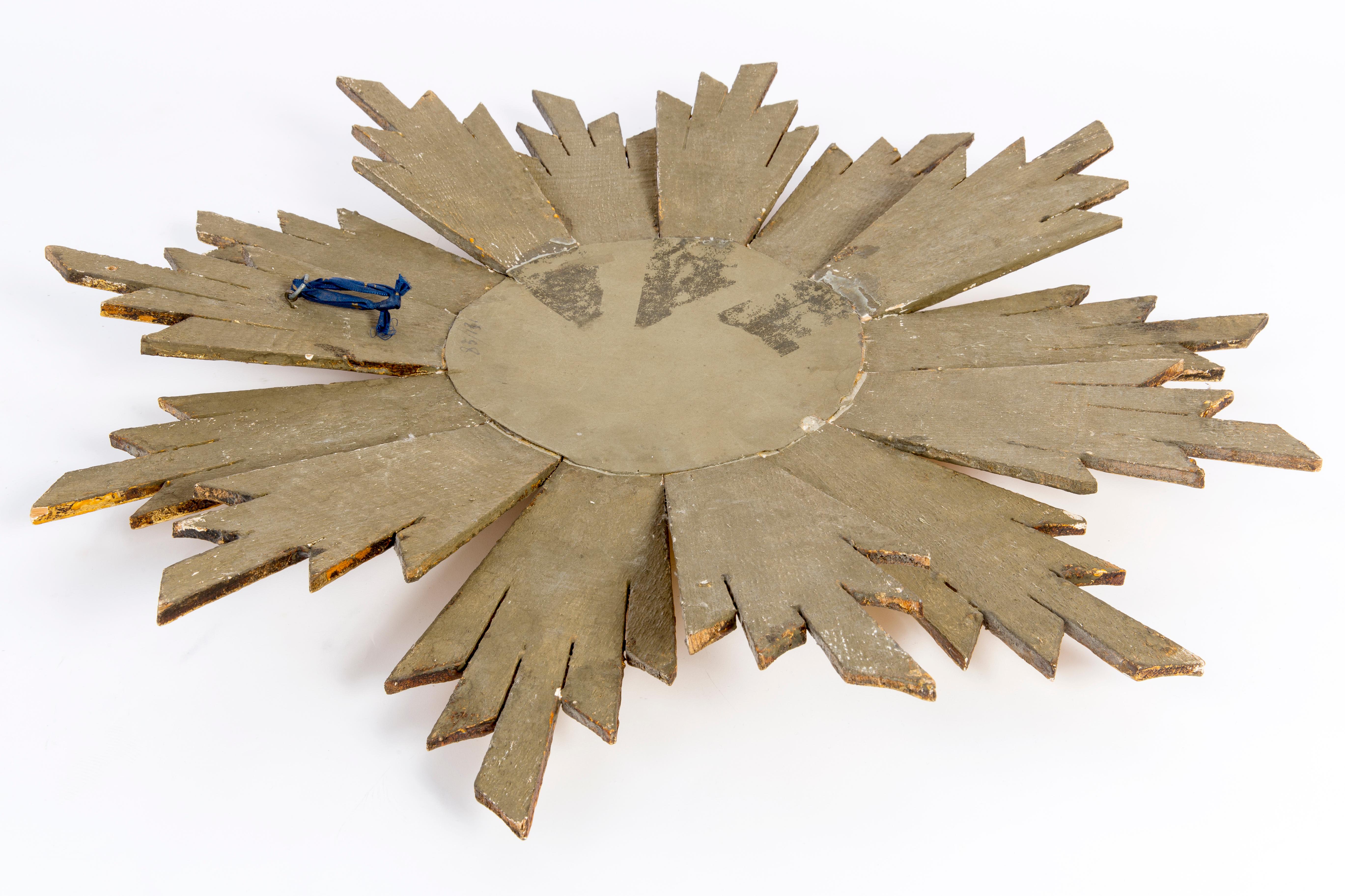 20th Century Modern Gold Italian Big Sunburst Mirror, Giltwood, 1960s 5