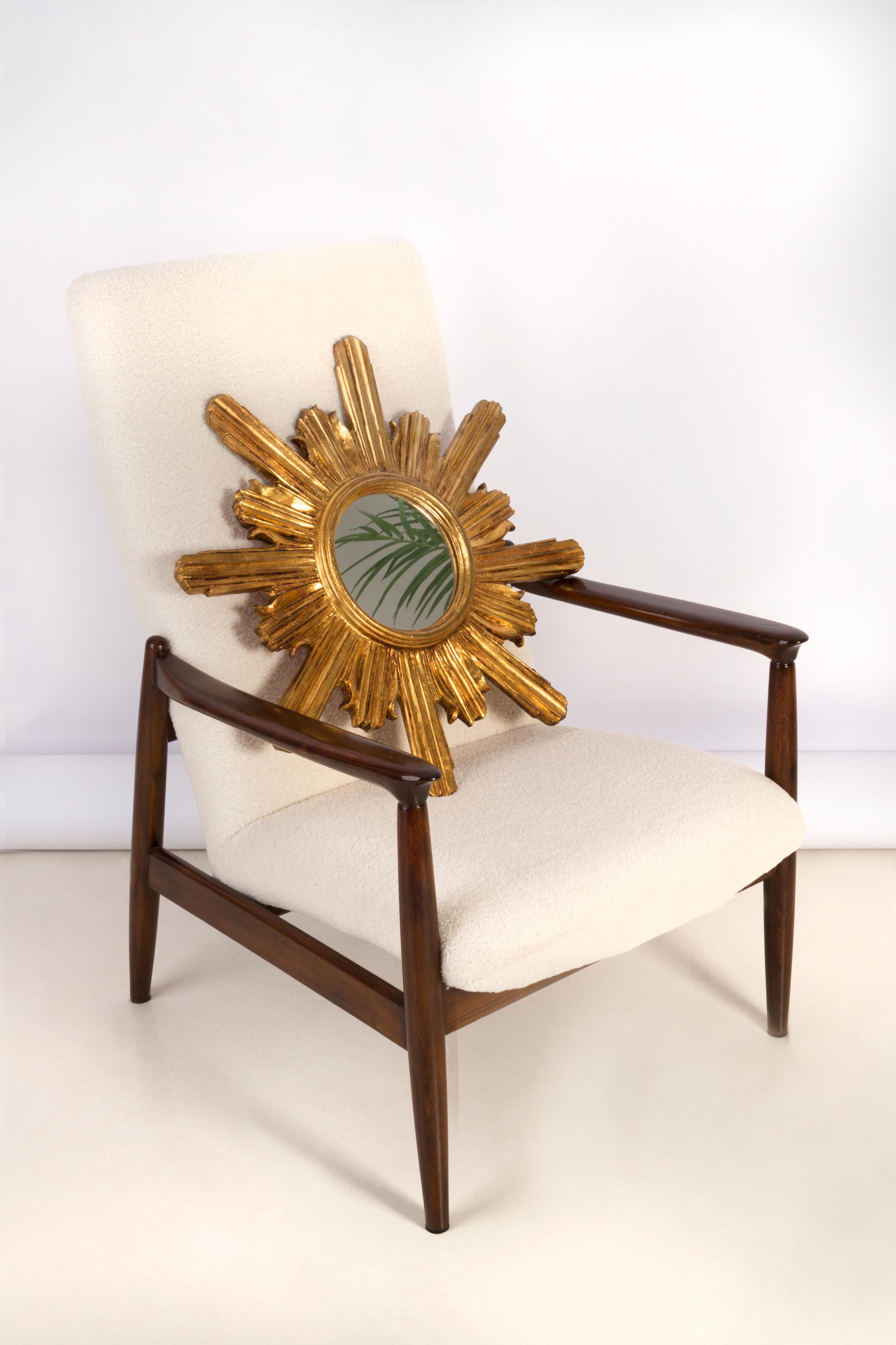 20th Century Modern Gold Italian Sunburst Mirror, Giltwood, 1960s 9