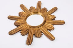 20th Century Modern Gold Italian Sunburst Mirror, Giltwood, 1960s