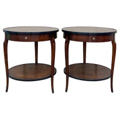 Paire de tables italiennes modernes en bois de ronce du XXe siècle par William Switzer