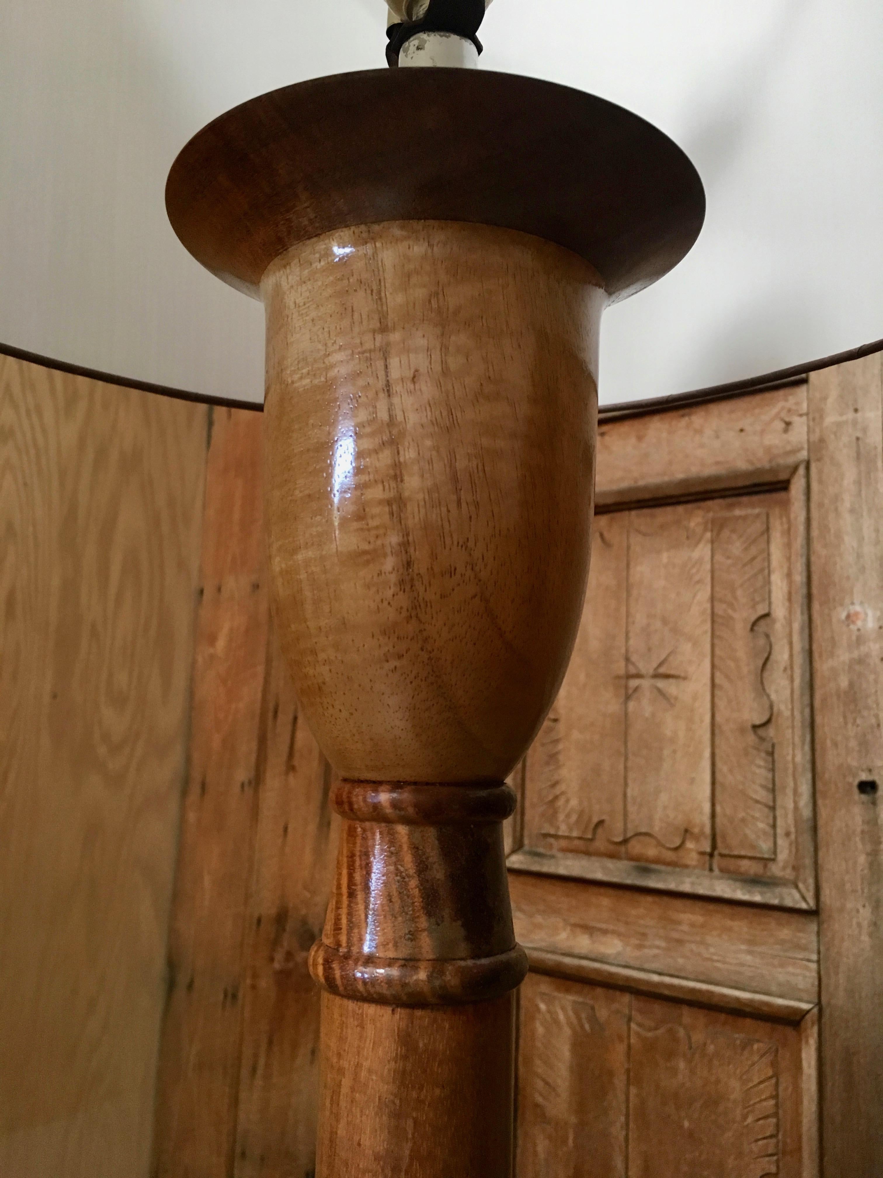 Hand-Crafted 20th Century Modern Koa Wood Floor Lamp For Sale