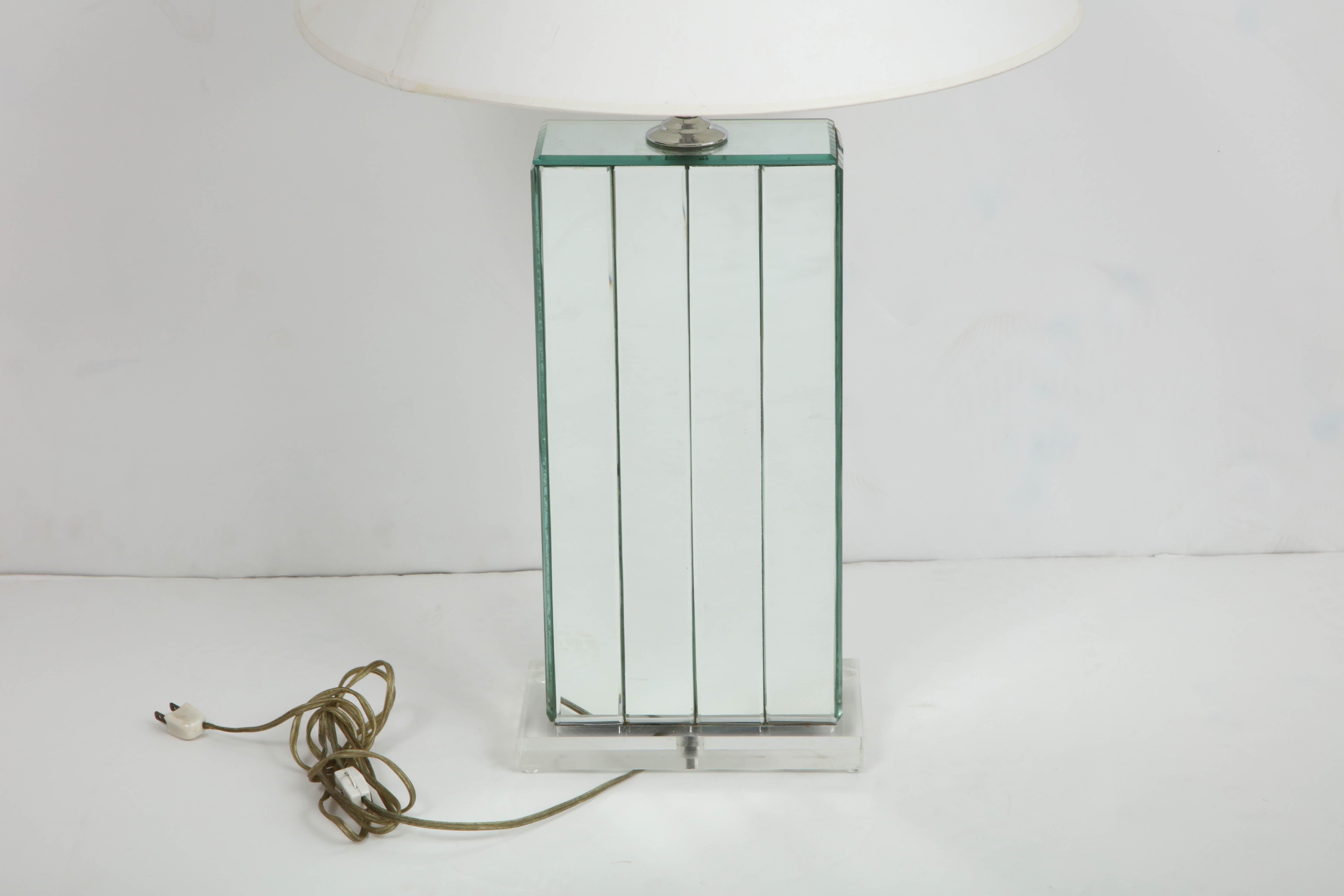 American 20th Century Modern Mirrored Lamp 