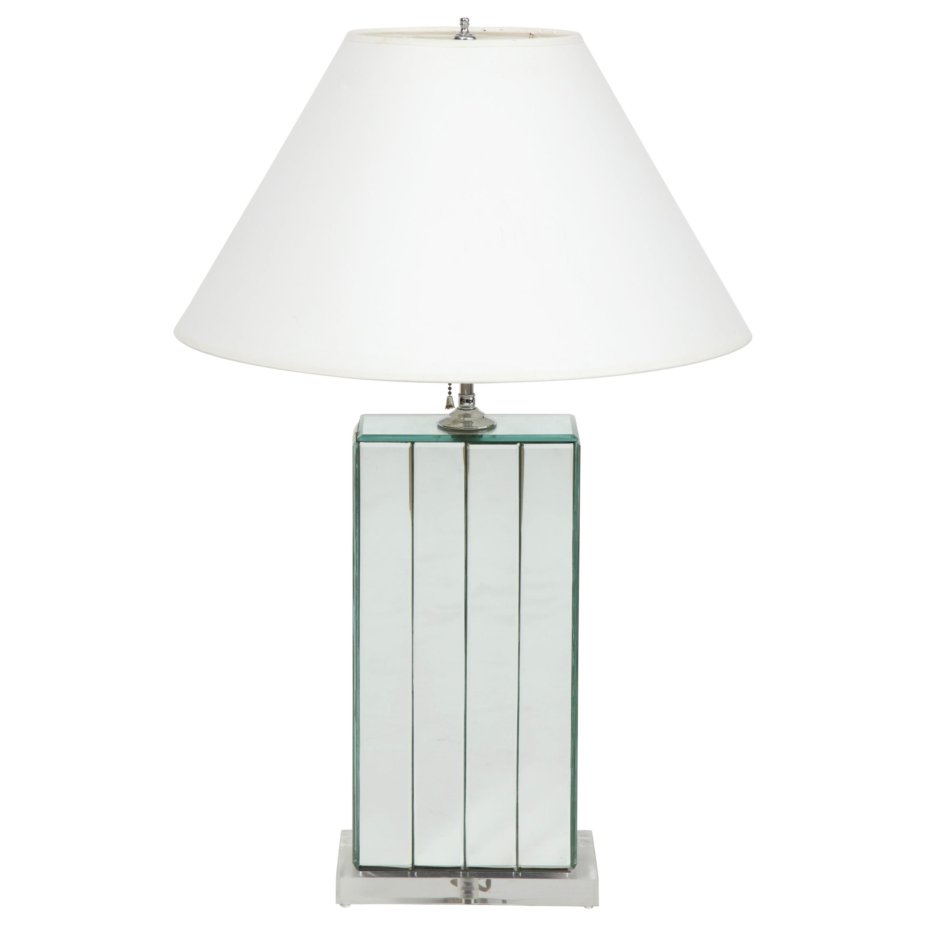 20th Century Modern Mirrored Lamp "Karl Springer" For Sale