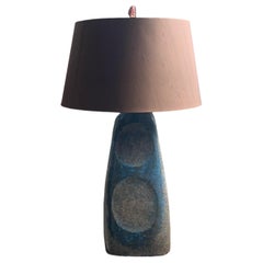 20th Century Modern Original Italian Artist Sculptural PotteryTable Lamp & Shade