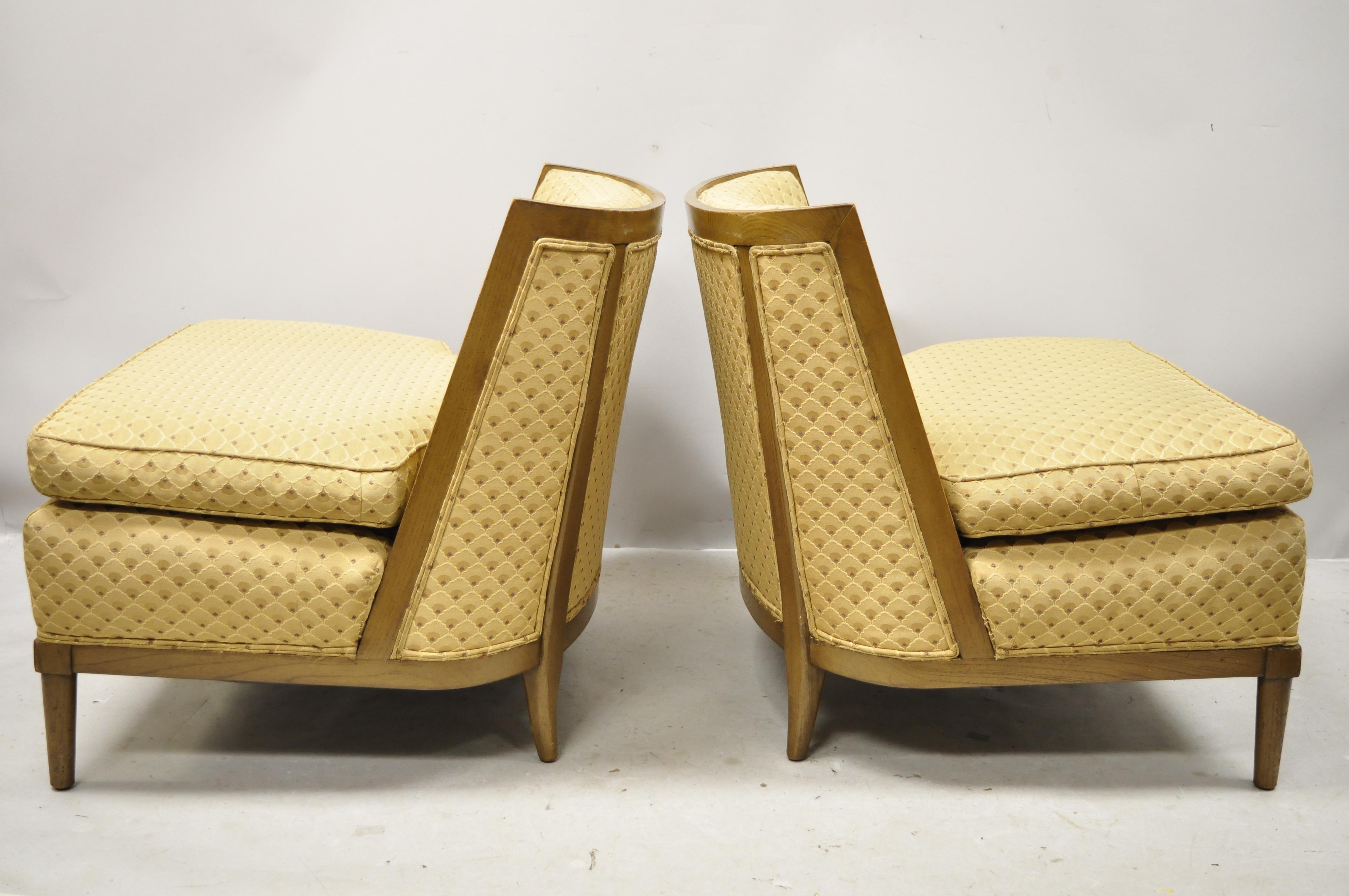 Mid-Century Modern 20th Century Modern Paul McCobb Style Barrel Back Slipper Lounge Chairs, a Pair For Sale